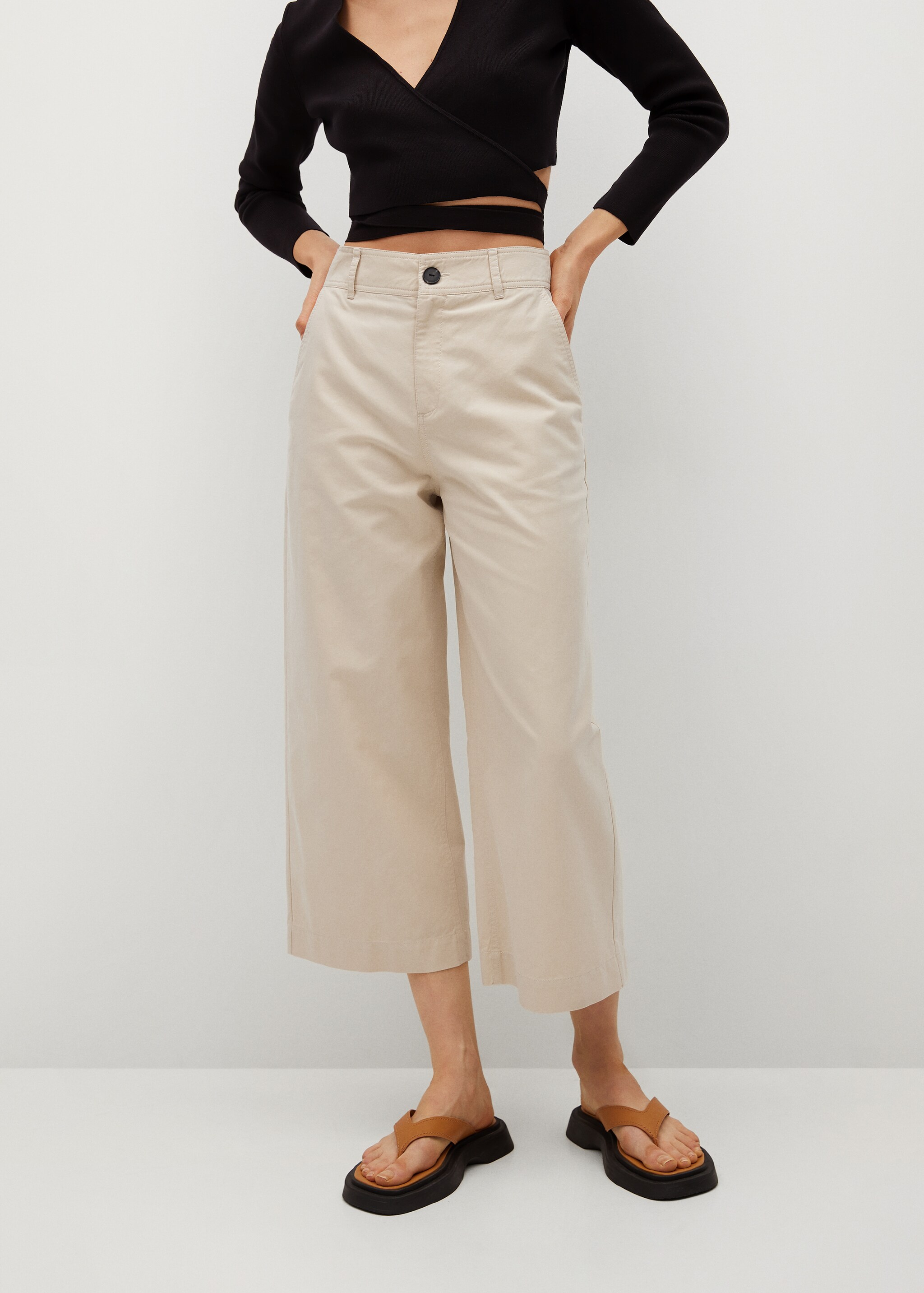 Pantalón culotte algodón - Plano medio