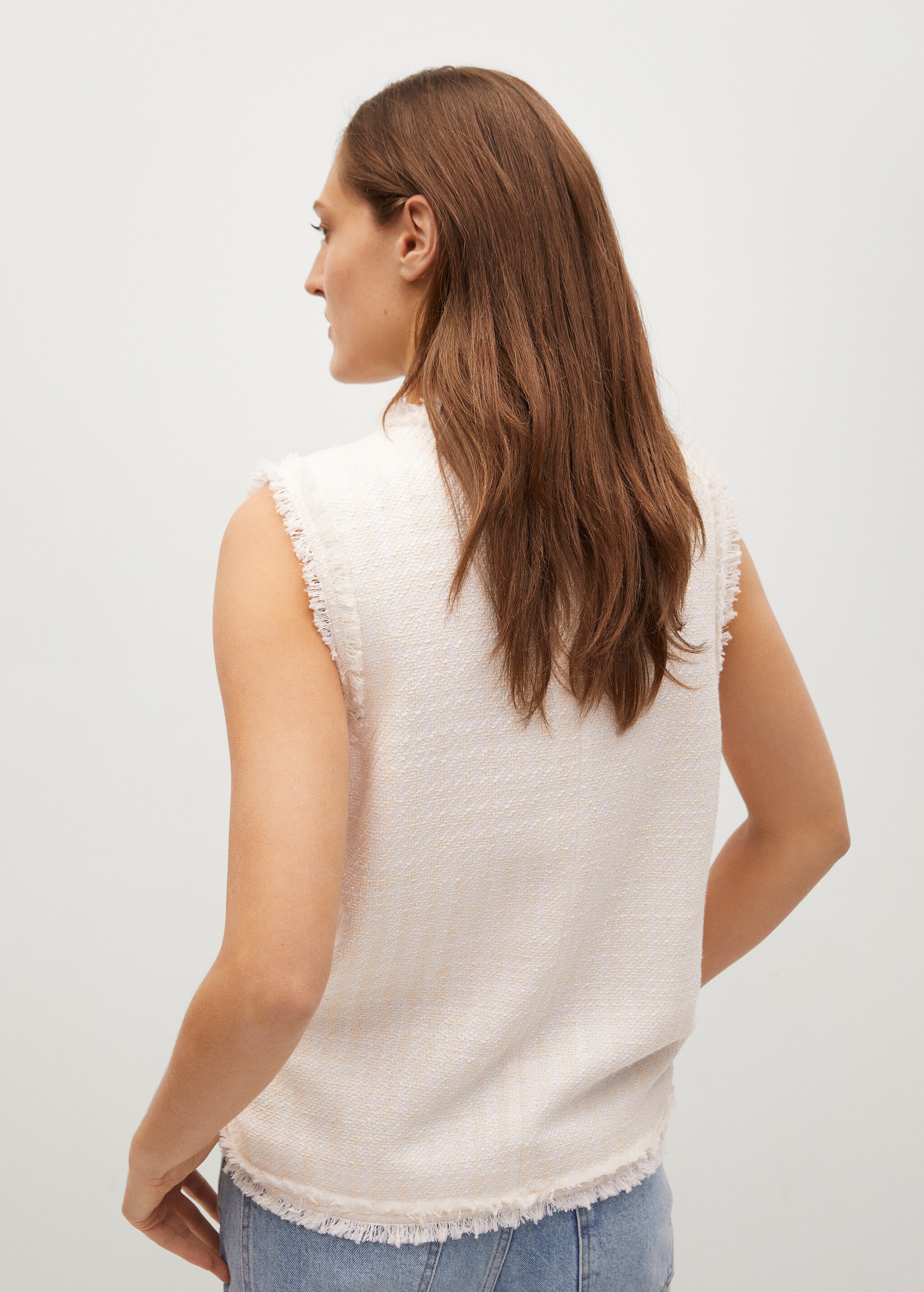 Tweed gilet with pockets - Reverse of the article