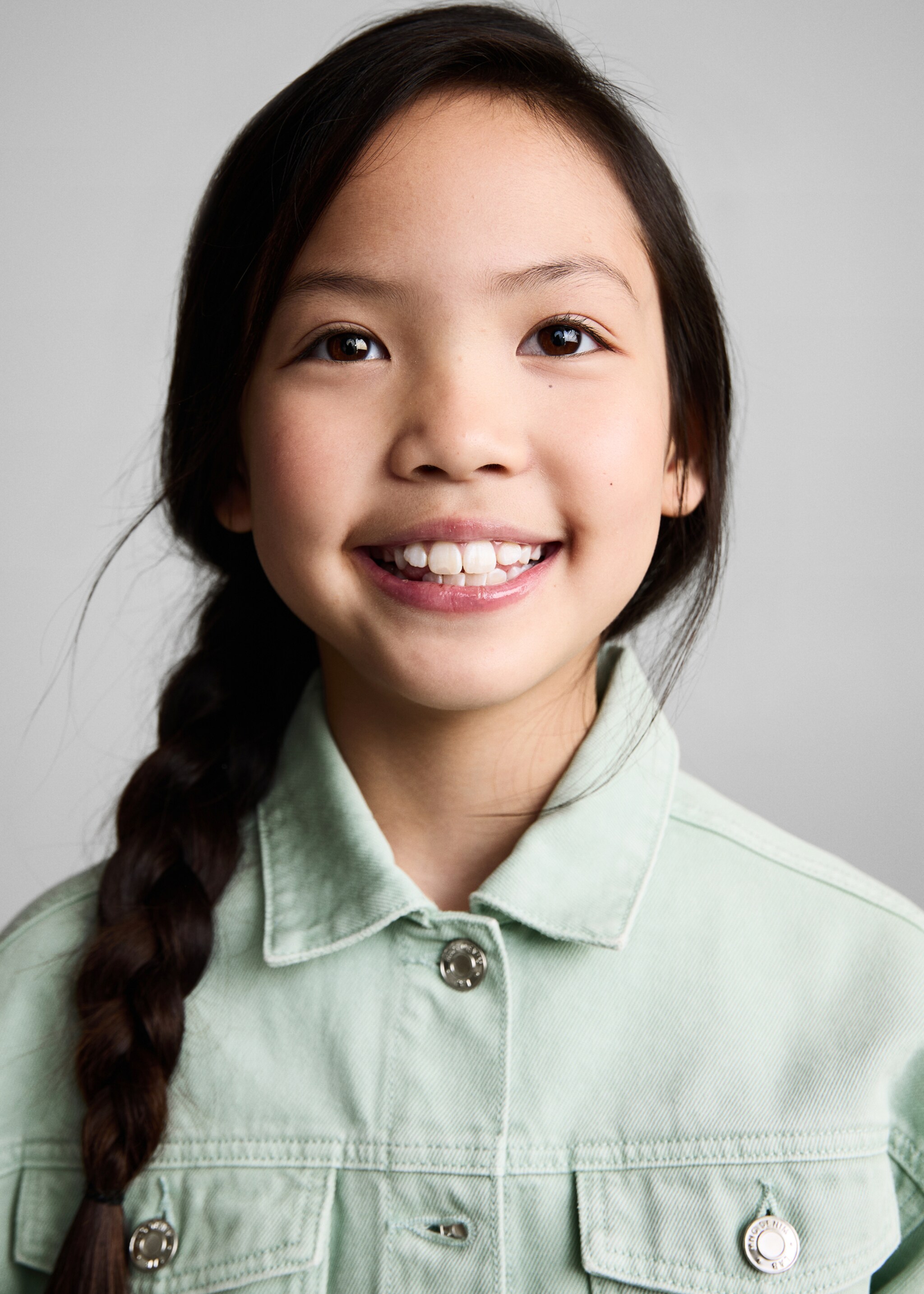 Blouson en jean poches - Détail de l'article 1, Vert pastel. Ref: 87046345-00.