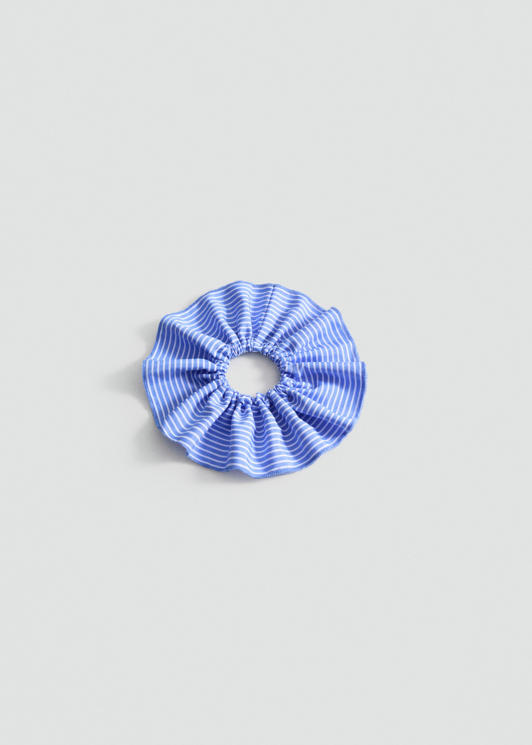Mini ruffled scrunchie - Article without model, Sky Blue. Ref: 87046362-00.