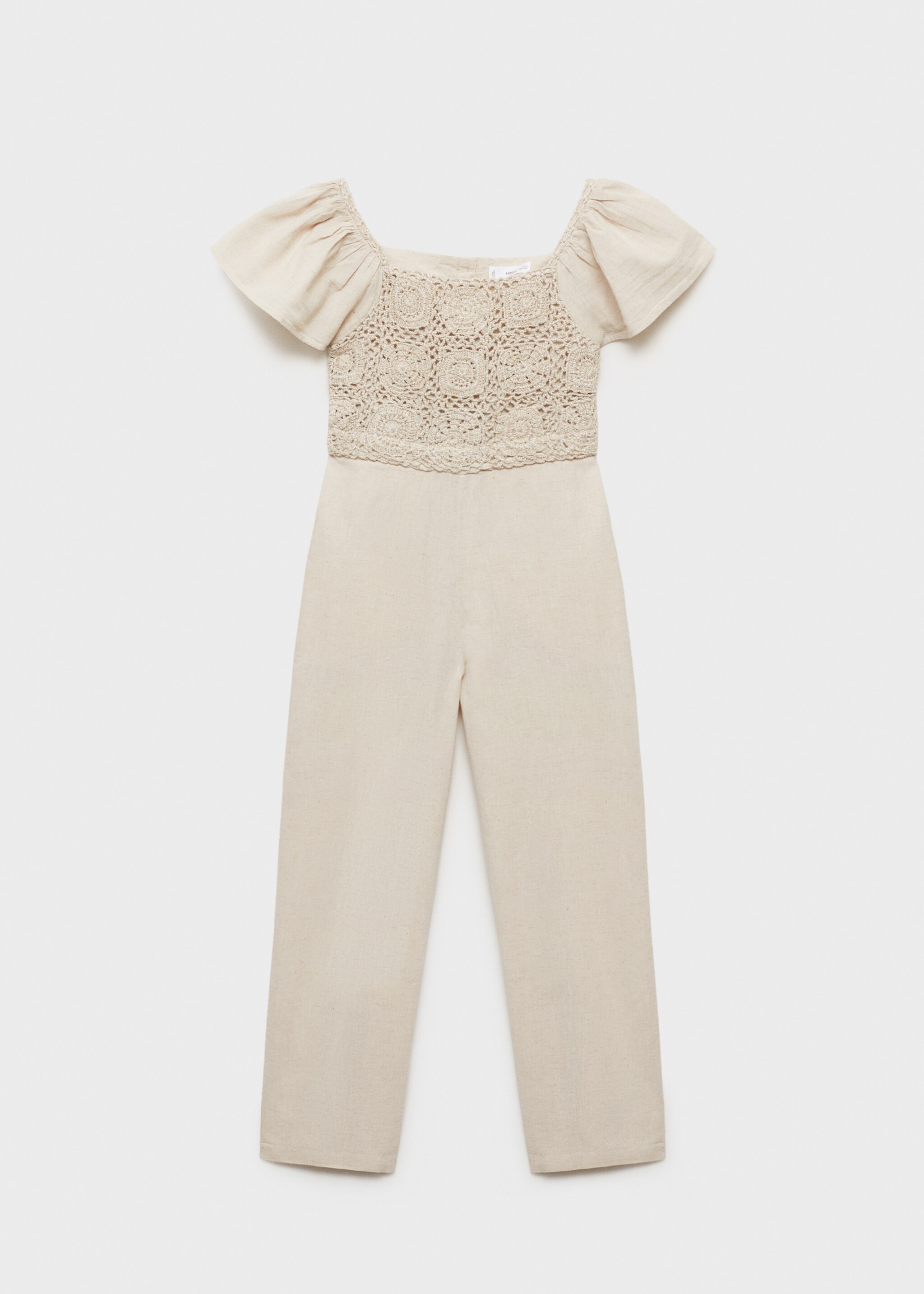Jumpsuit with crochet detail - Article without model, Light/Pastel Grey. Ref: 87046713-00.