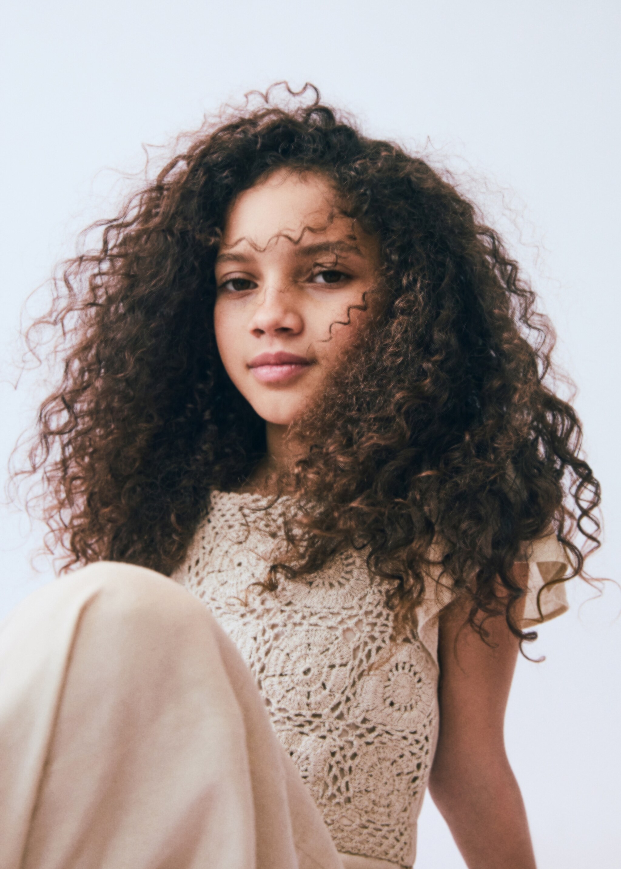 Jumpsuit with crochet detail - Details of the article 6, Light/Pastel Grey. Ref: 87046713-00.