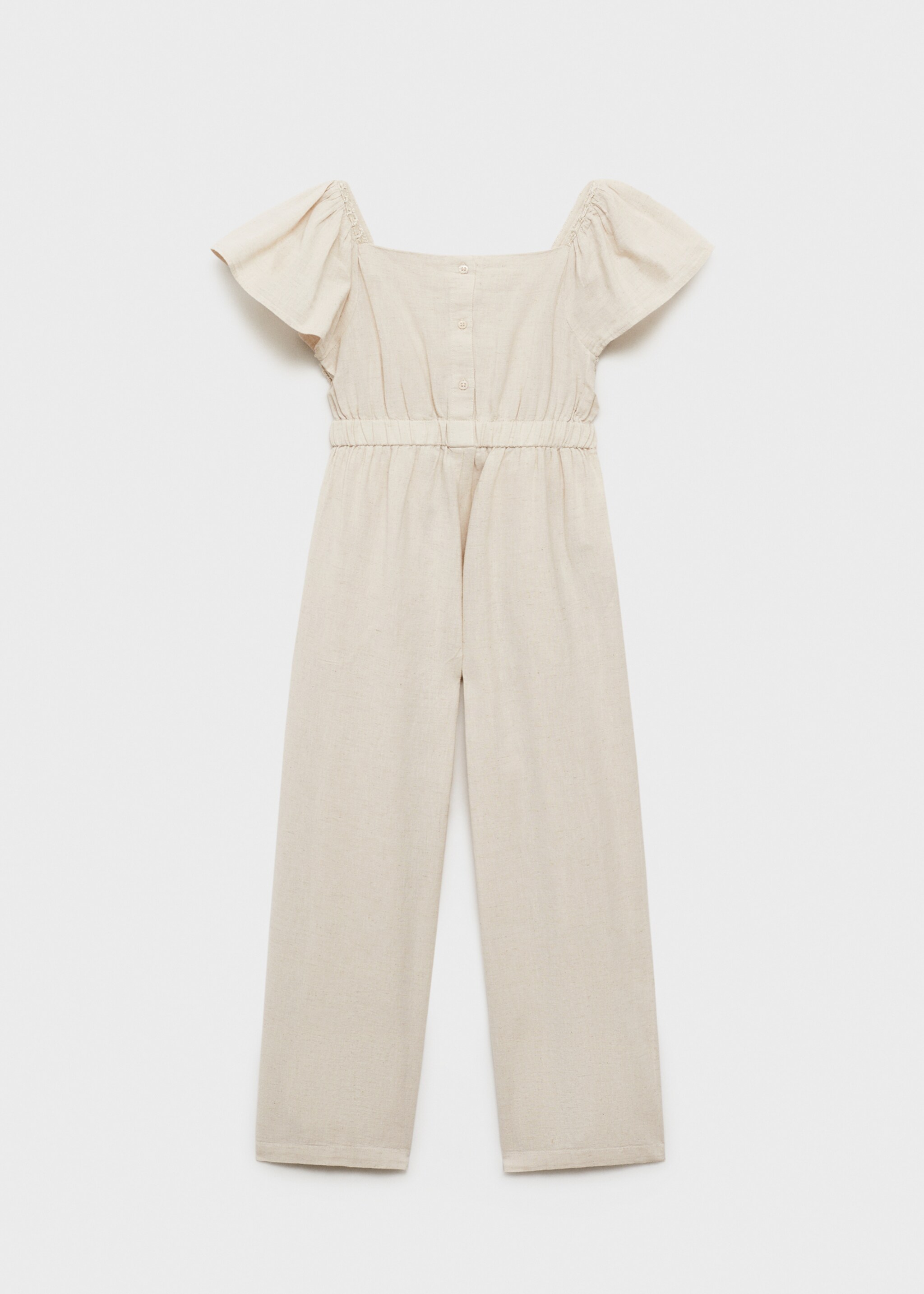 Jumpsuit with crochet detail - Reverse of the article, Light/Pastel Grey. Ref: 87046713-00.