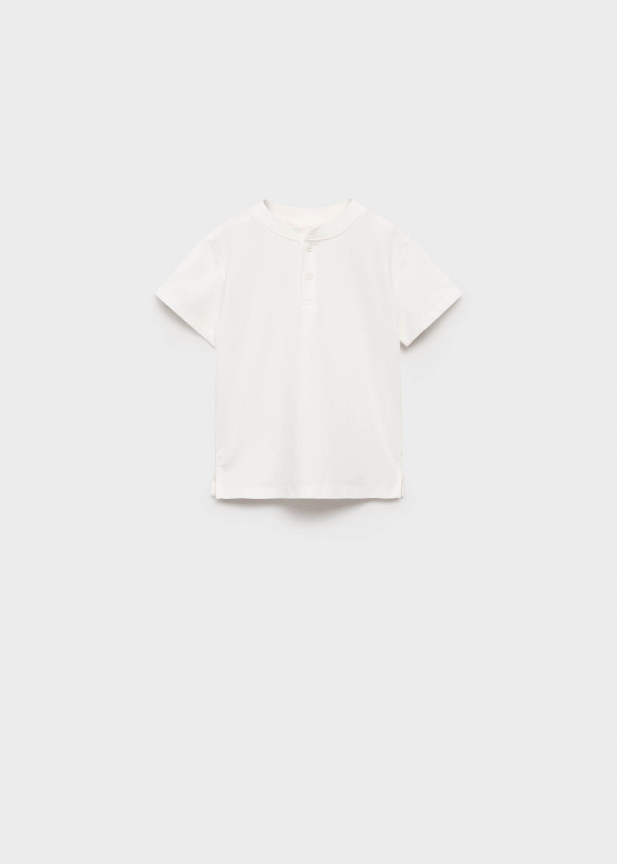 Buttoned cotton T-shirt - Article without model, Off White. Ref: 87046718-00.