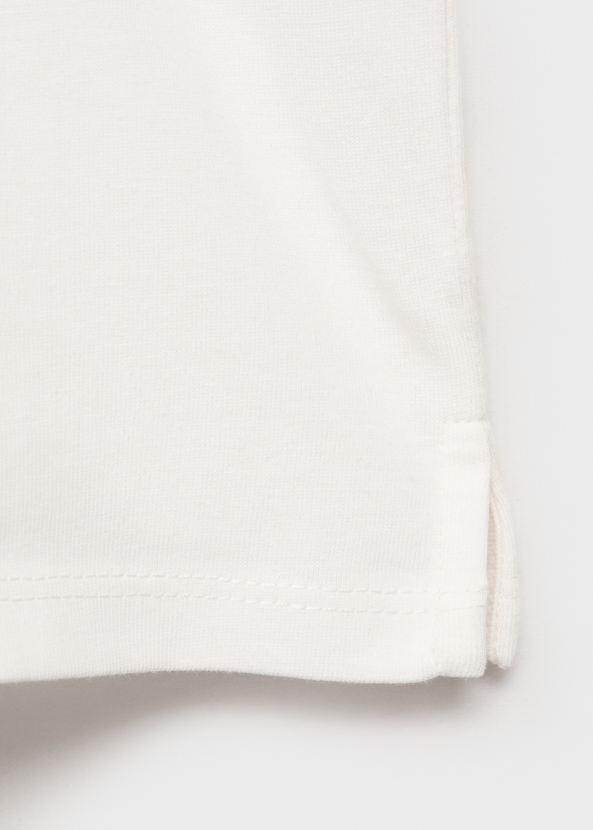 Buttoned cotton T-shirt - Details of the article 0, Off White. Ref: 87046718-00.