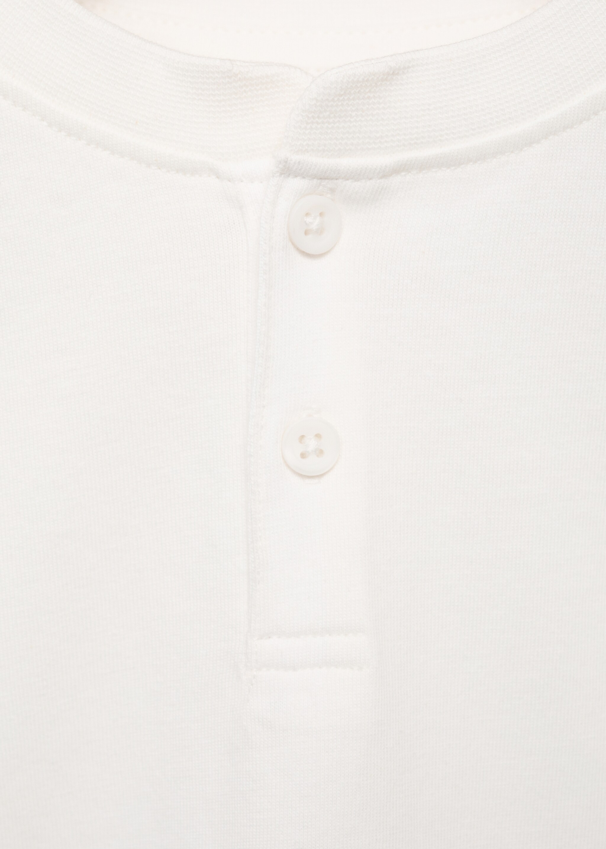 Buttoned cotton T-shirt - Details of the article 8, Off White. Ref: 87046718-00.