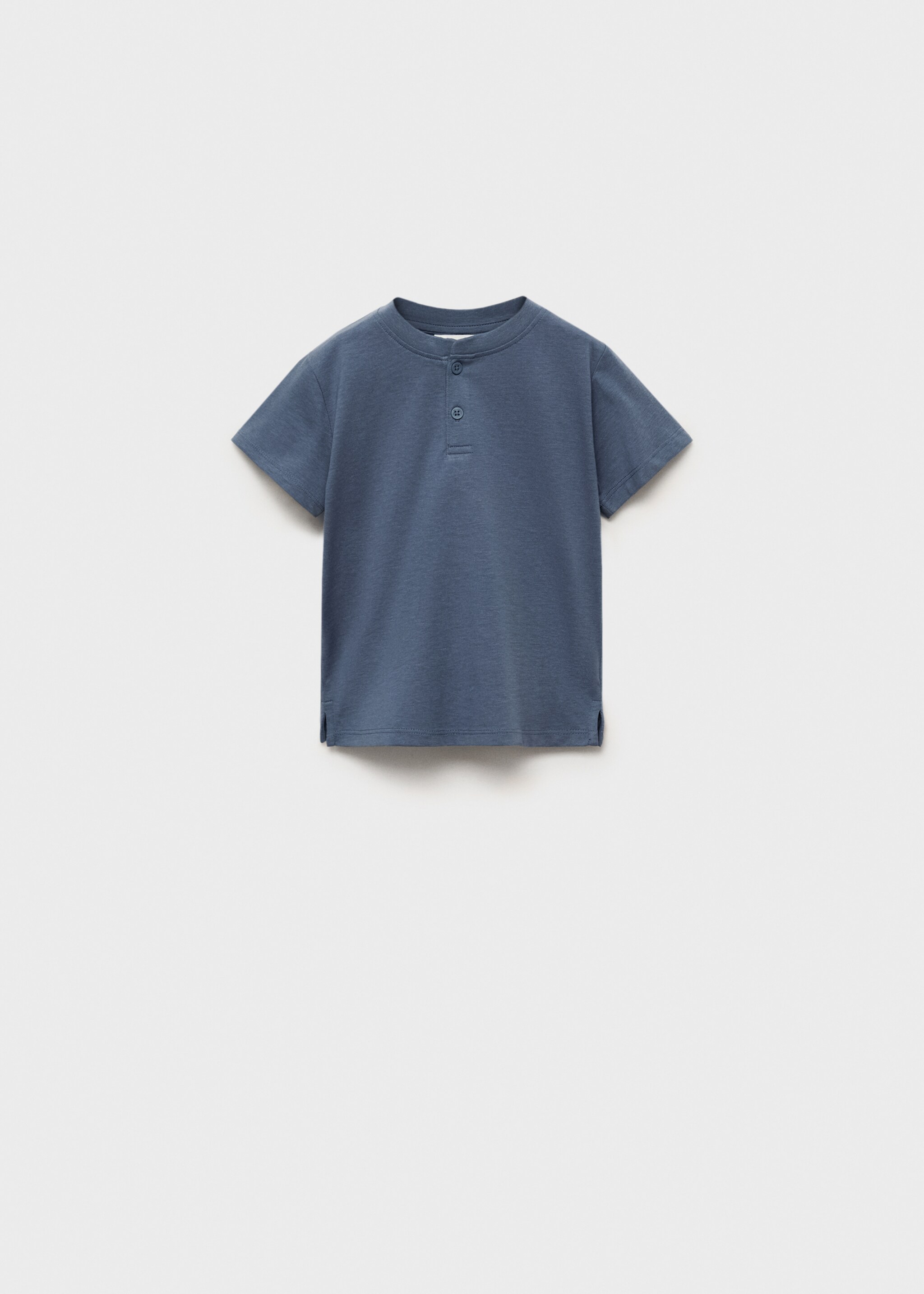 Katoenen T-shirt met knopen - Artikel zonder model, Blauw. Ref: 87046718-00.