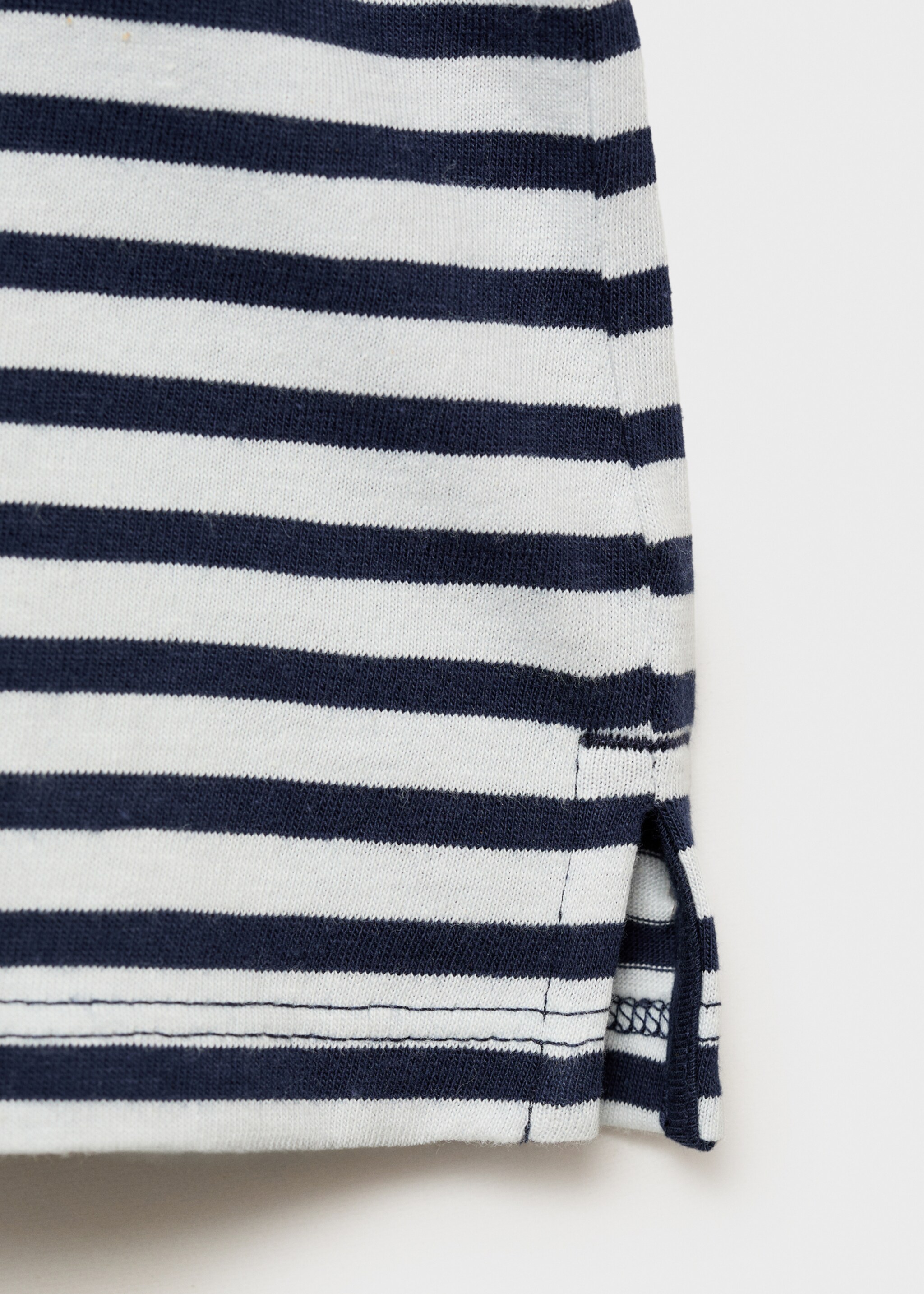 Buttoned striped T-shirt - Details of the article 0, Navy. Ref: 87046719-00.