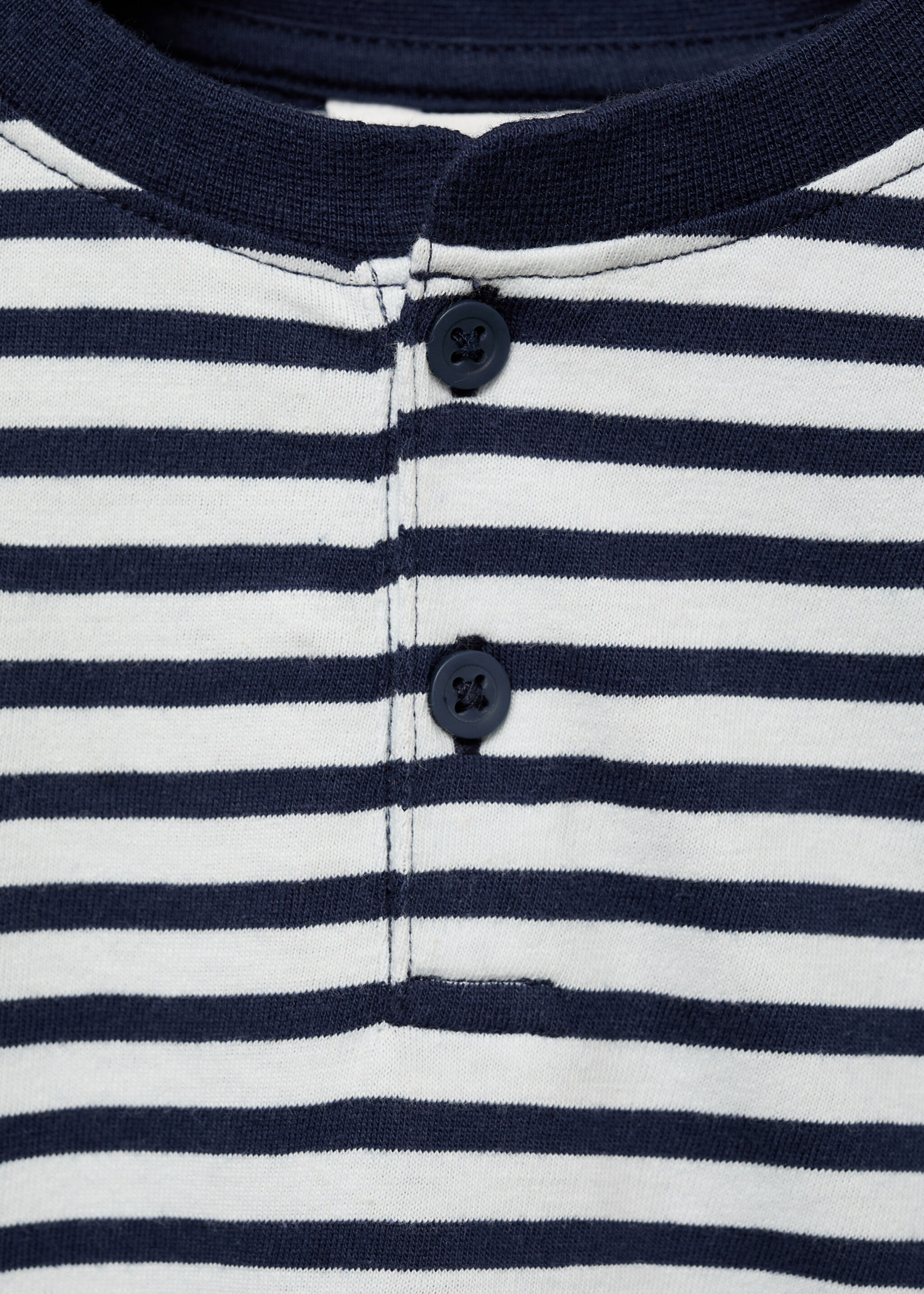 Buttoned striped T-shirt - Details of the article 8, Navy. Ref: 87046719-00.