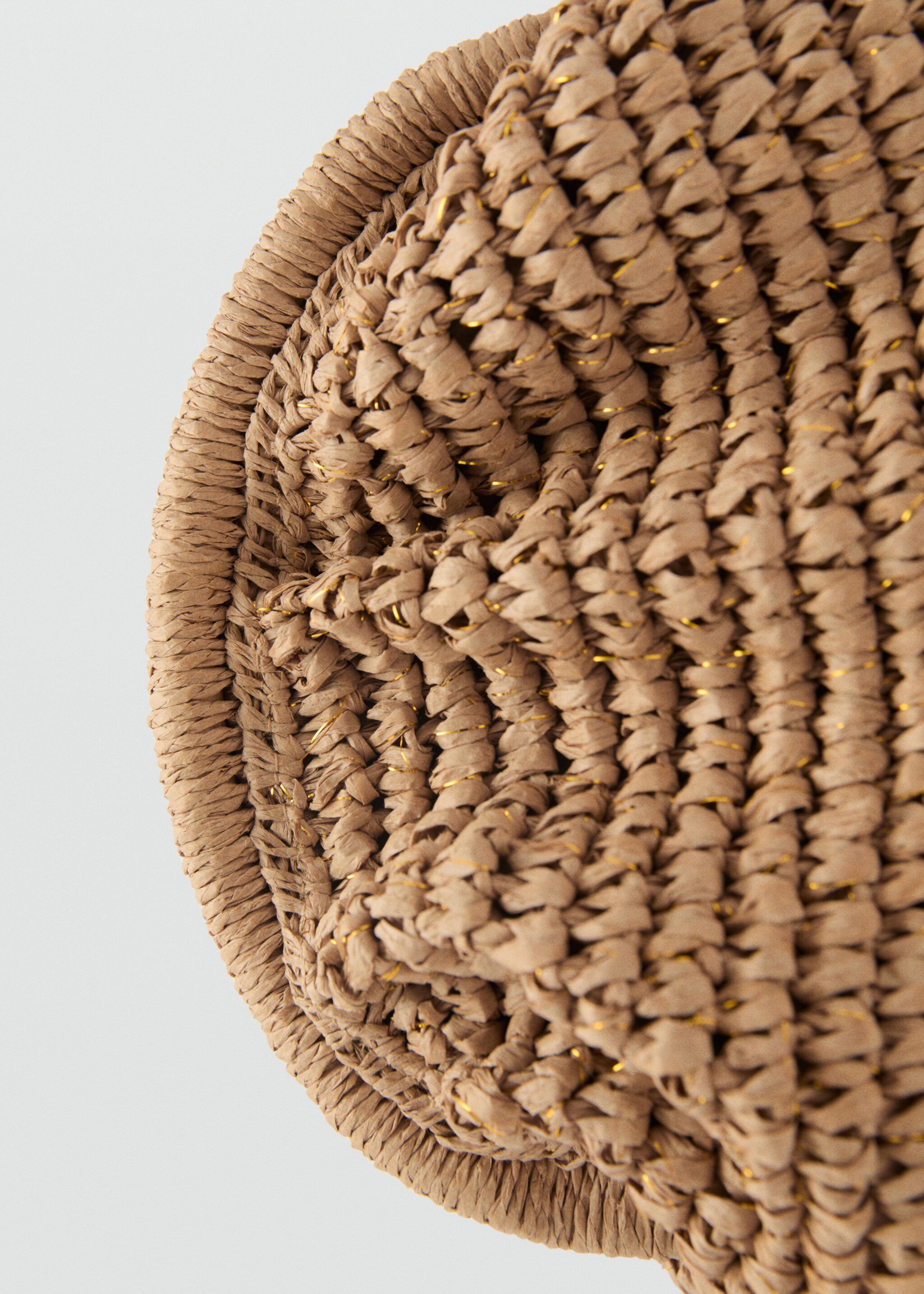 Natural fiber clutch bag - Details of the article 1, Sand. Ref: 87046722-00.
