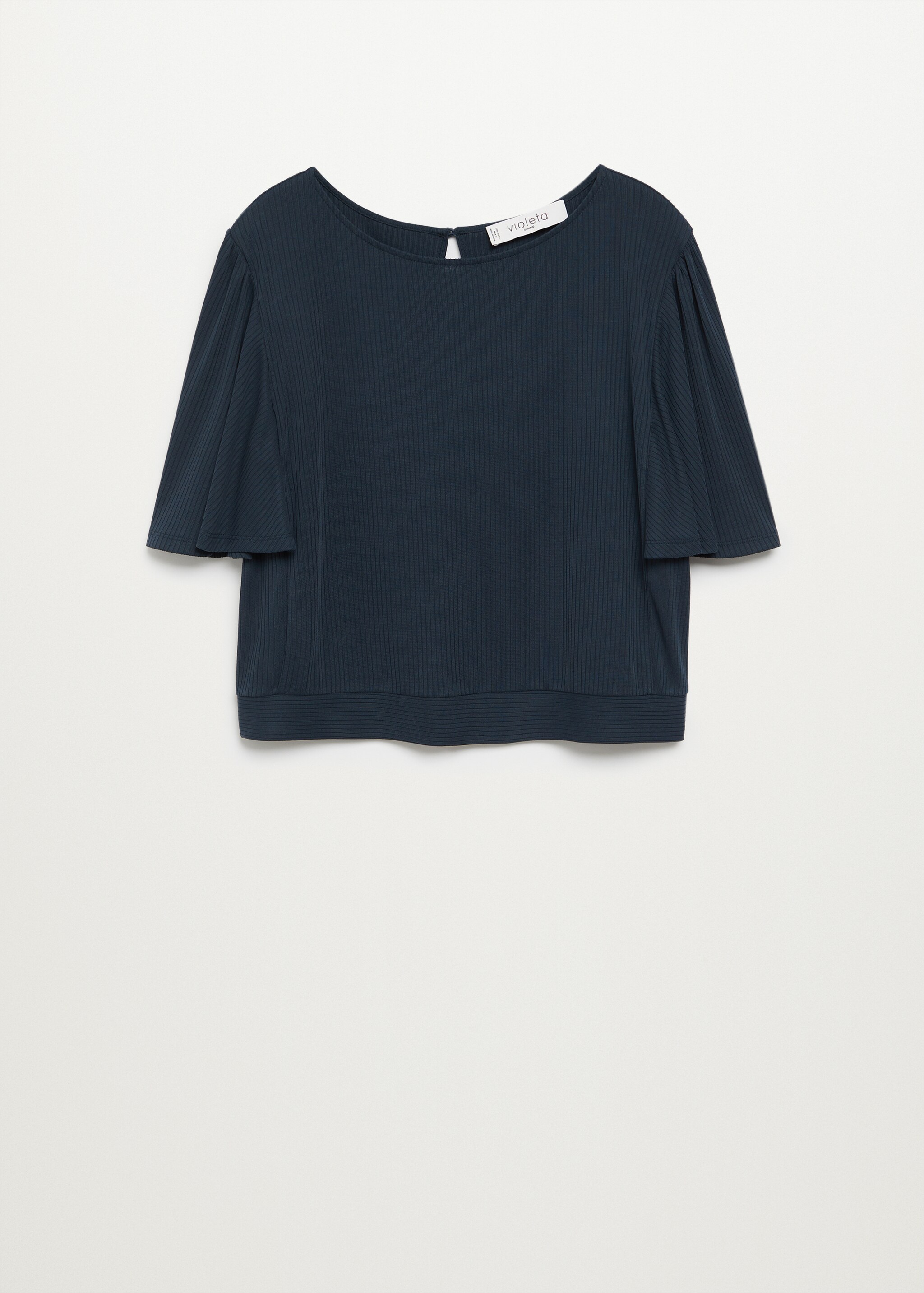 Camiseta canalé manga fruncida - Artículo sin modelo