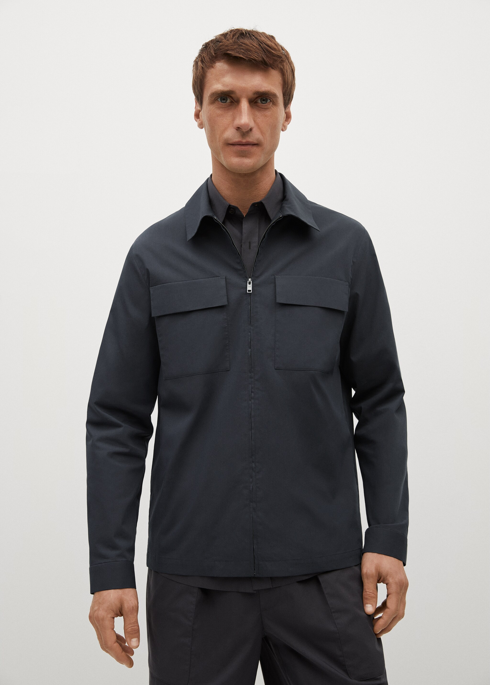 Chaqueta bolsillos tejido premium - Plano medio