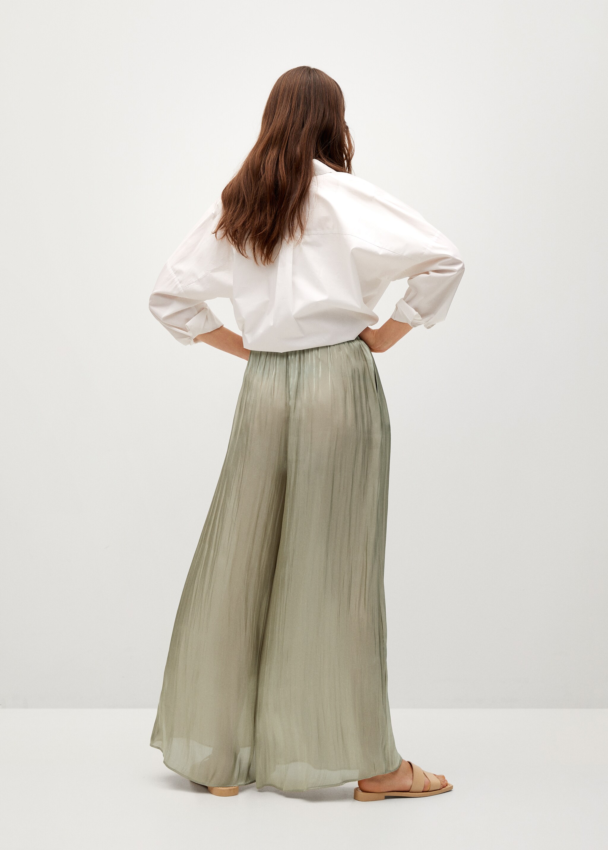Pantalón palazzo satinado - Reverso del artículo