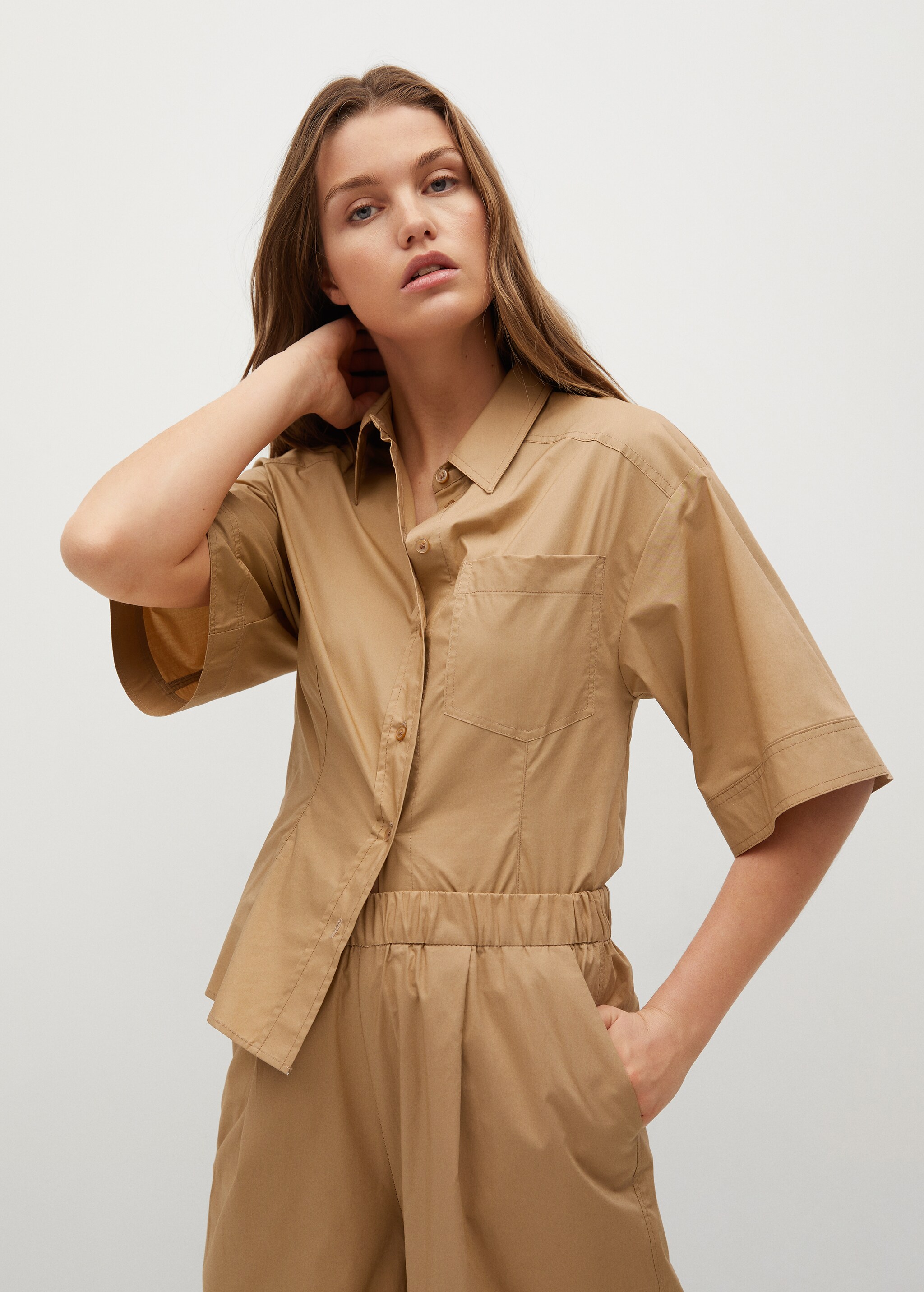 Flared sleeve cotton T-shirt - Details of the article 3