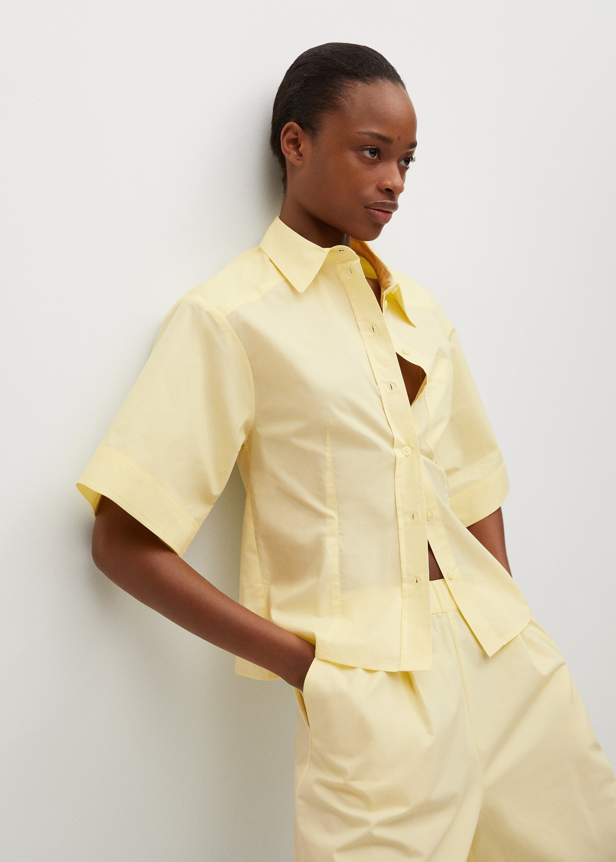 Flared sleeve cotton T-shirt - Medium plane