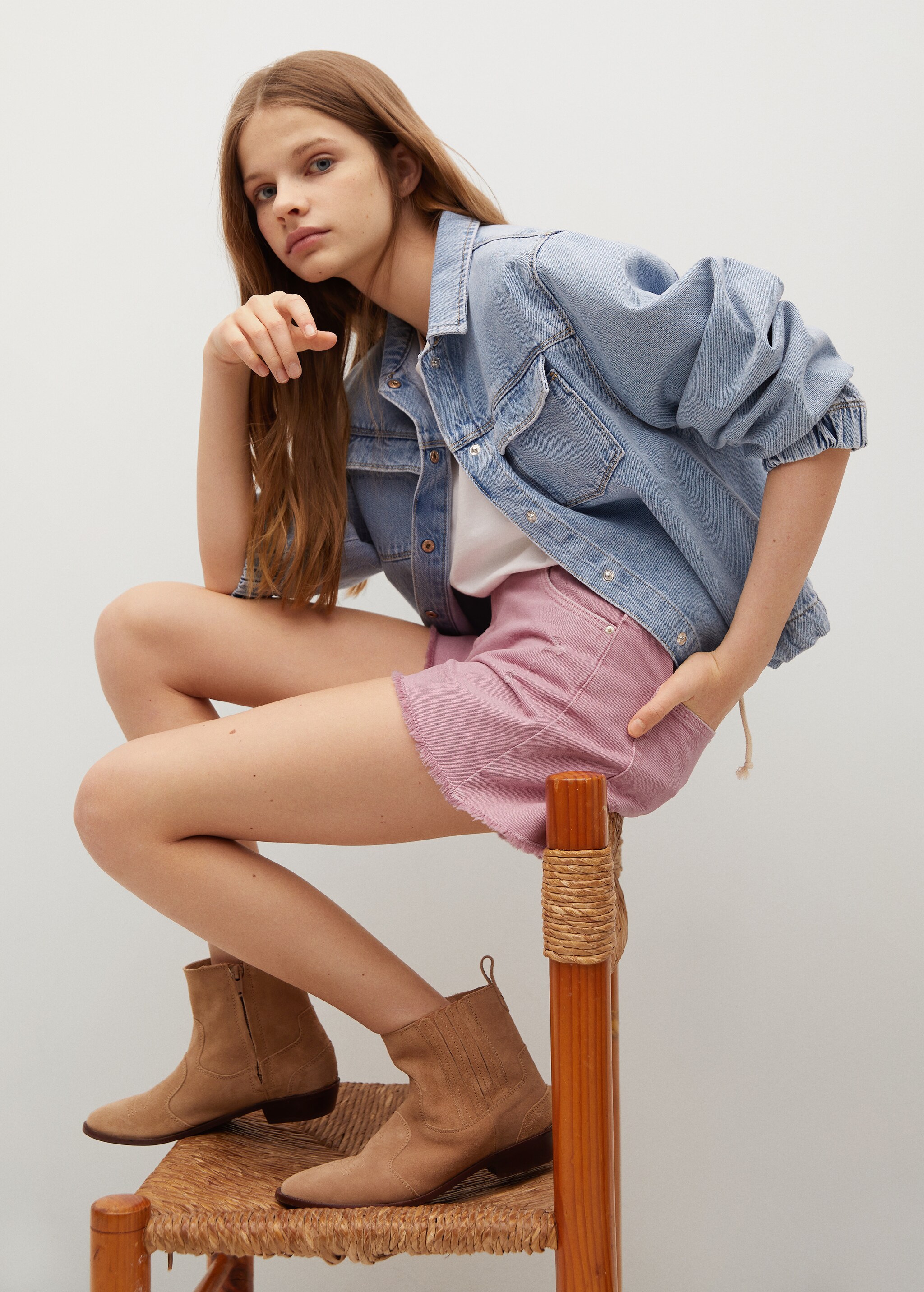 Short denim bajo deshilachado - Detalle del artículo 1