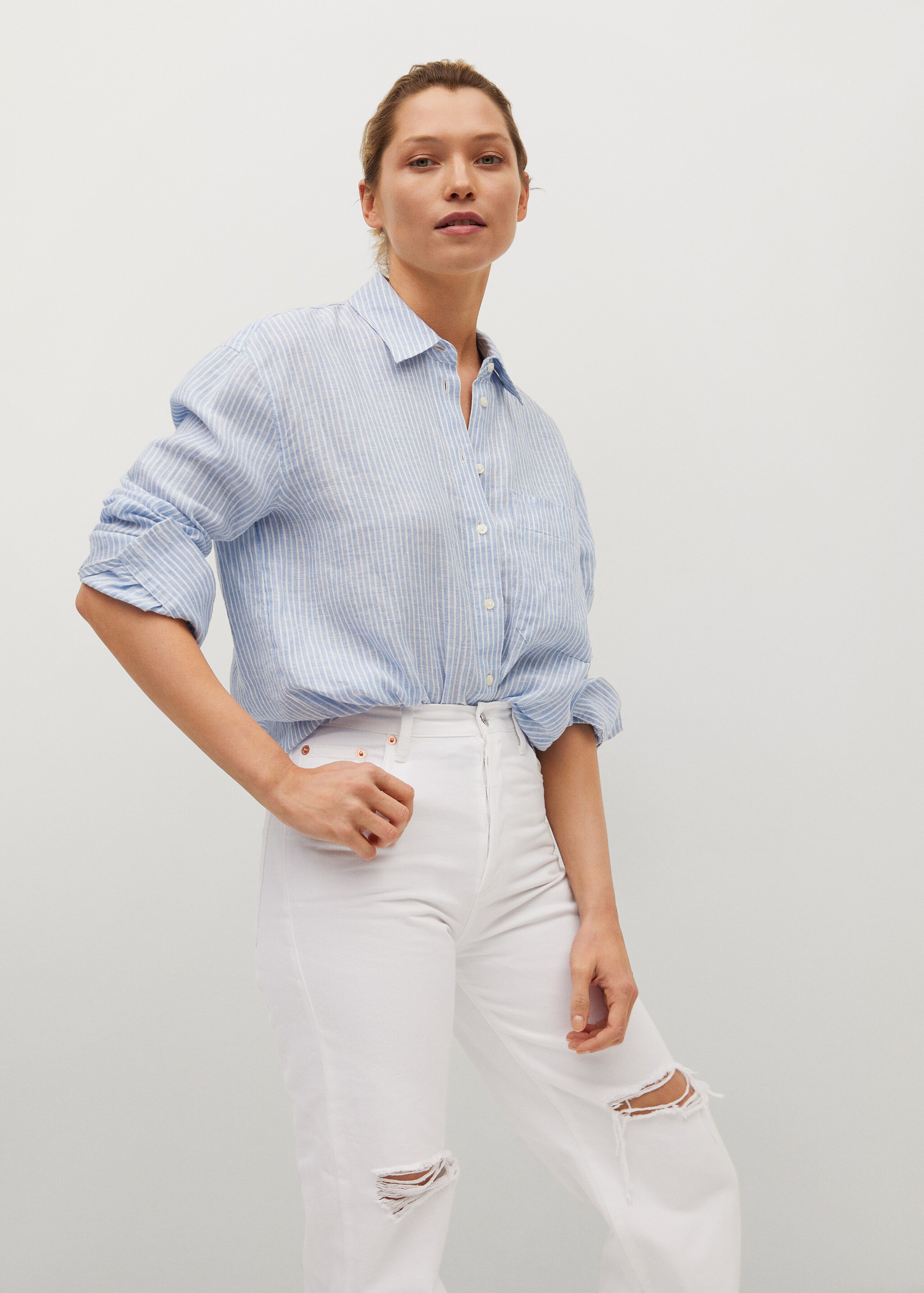 High waist straight jeans - Details of the article 3