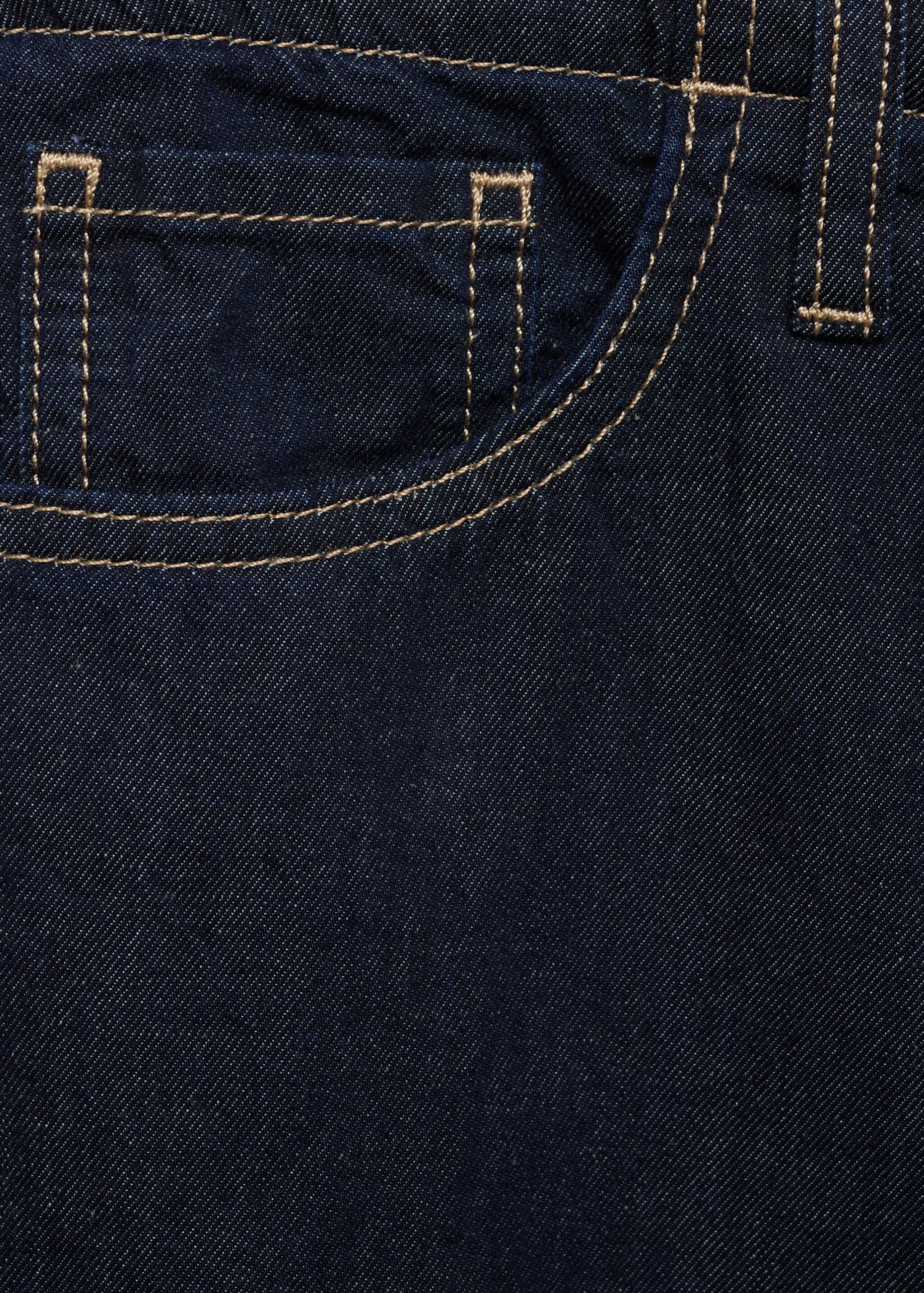 Wide-Leg-Denimhose mit Gürtel - Detail des Artikels 0, Blau. Ref: 87047179-00.