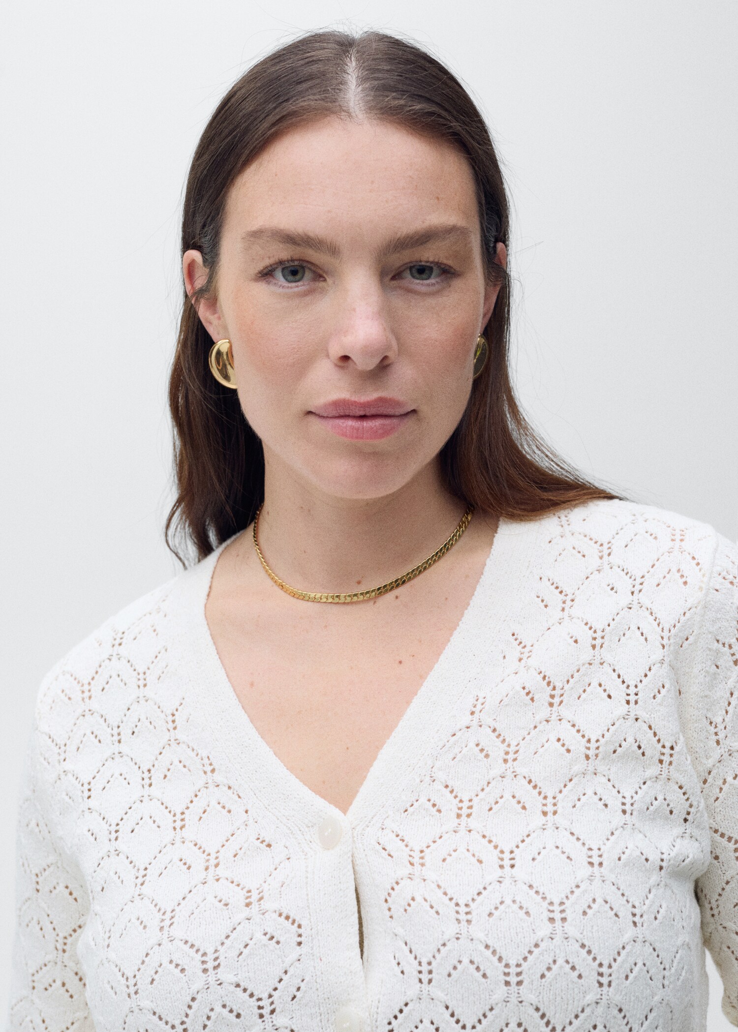 Openwork detail knit cardigan - Details of the article 4