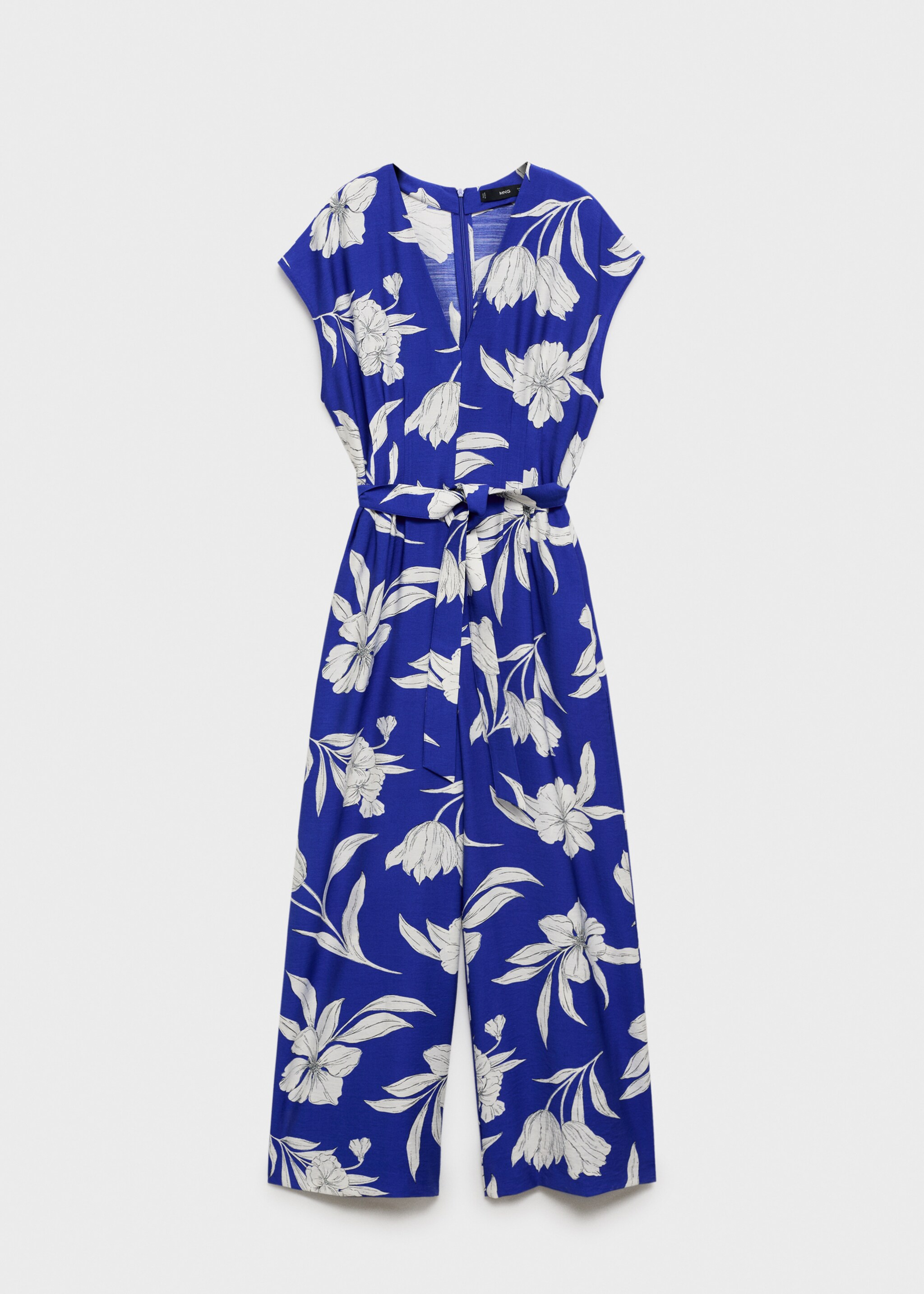 Printed long jumpsuit with belt - Article without model, Blue. Ref: 87047184-00.