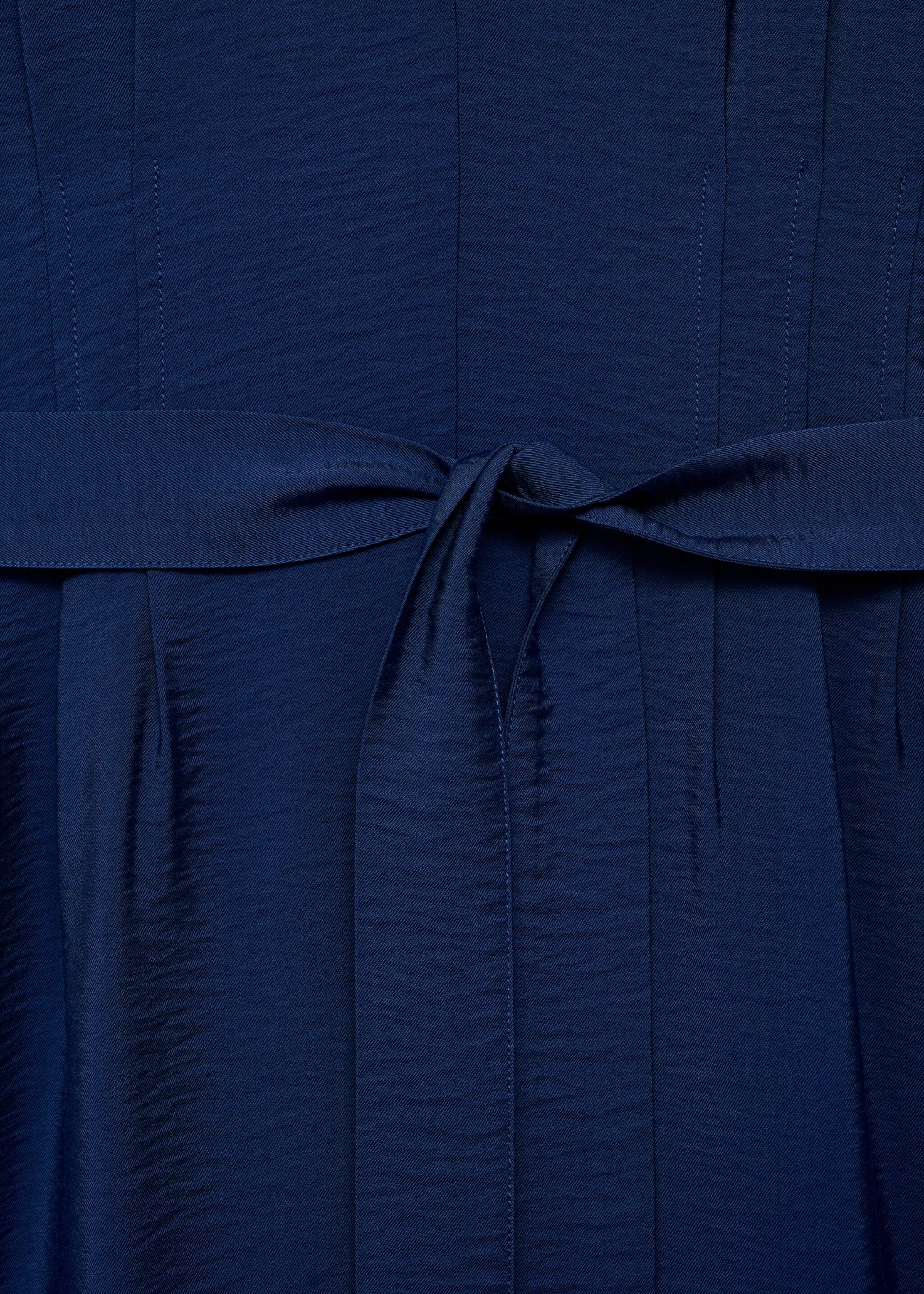 Printed long jumpsuit with belt - Details of the article 8, Ink Blue. Ref: 87047184-00.