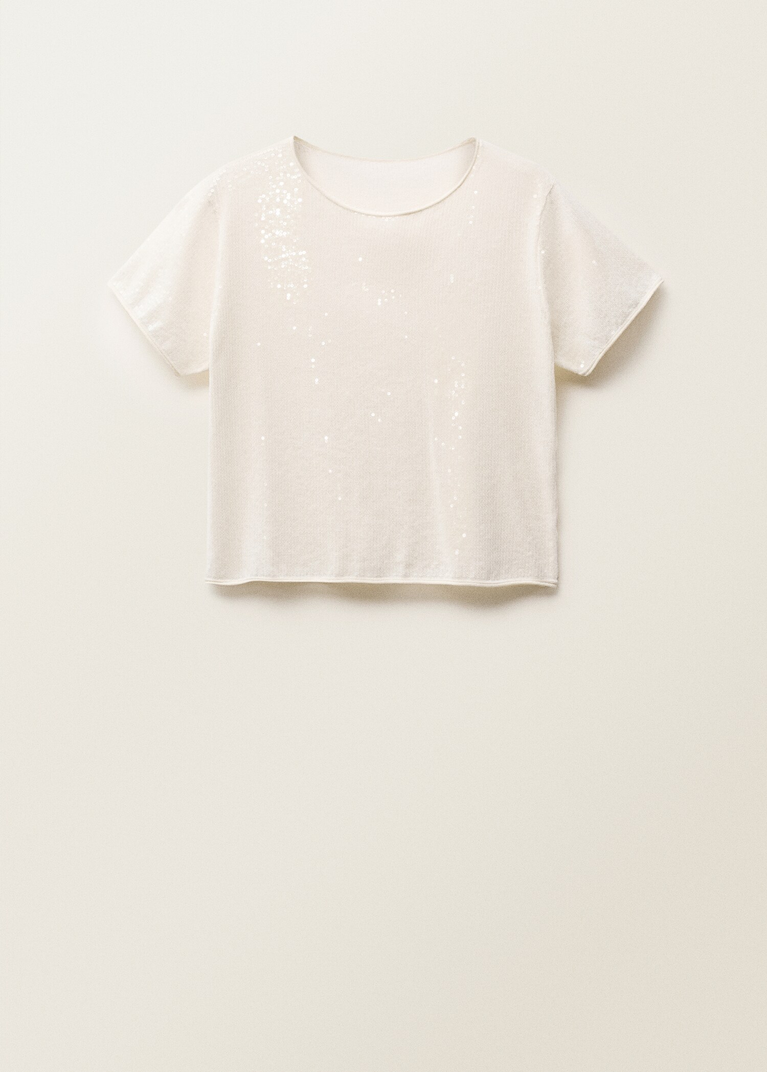 Kortärmad stickad paljettröja - Artikel utan modell