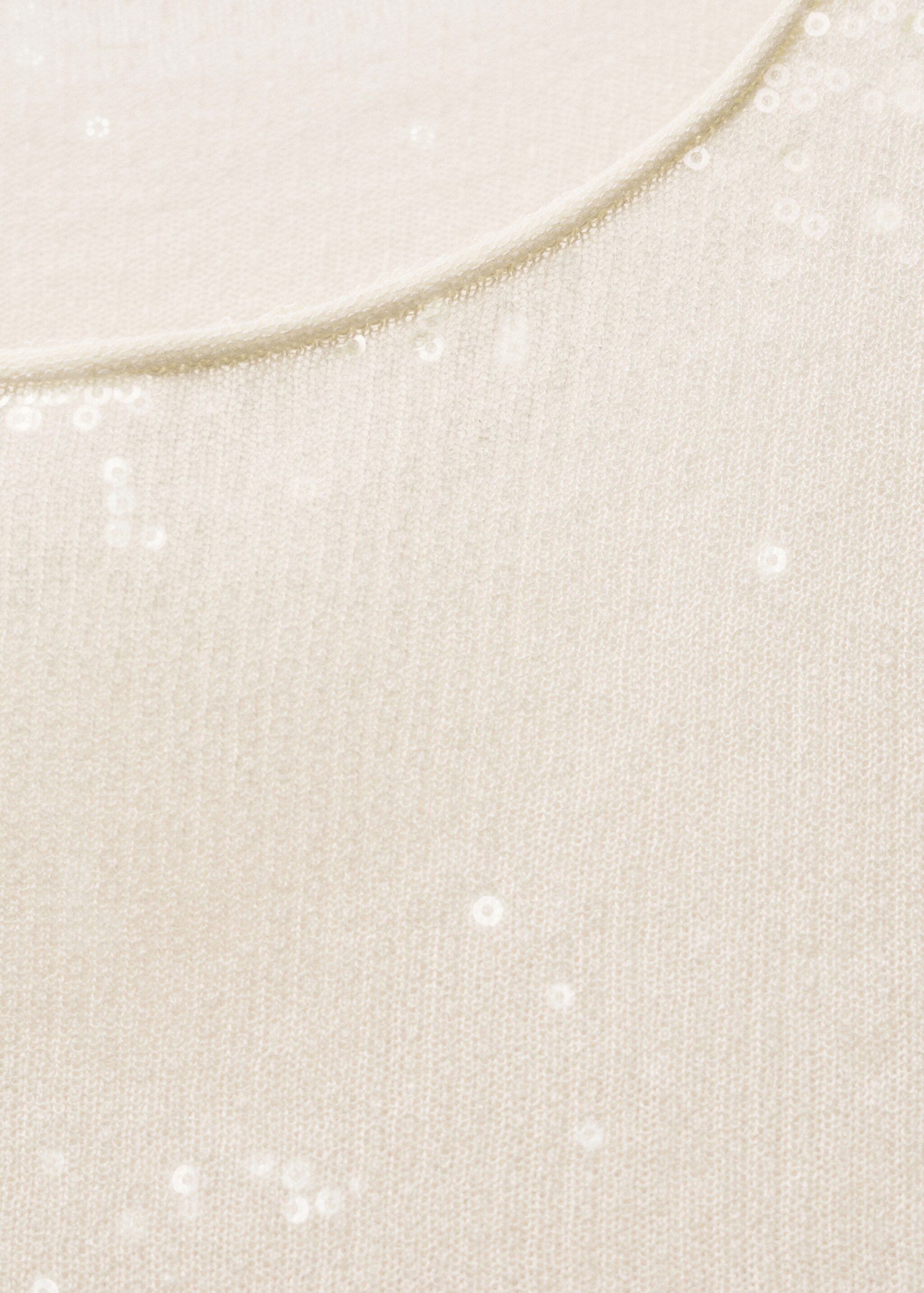 Kortärmad stickad paljettröja - Detaljer om artikeln 8, Vanilj. Ref: 87047190-00.