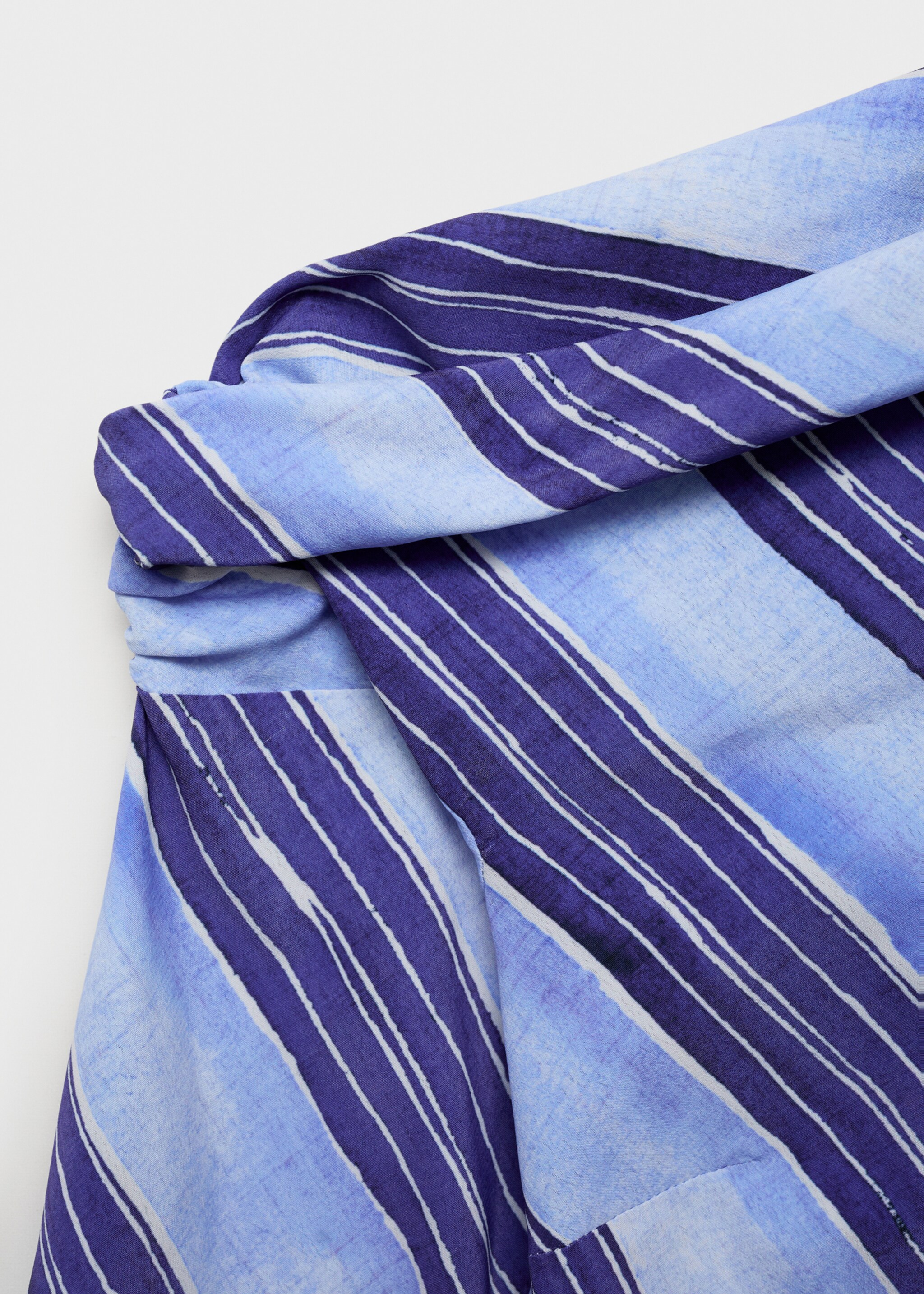 Asymmetrical striped blouse - Details of the article 8, Sky Blue. Ref: 87047193-00.