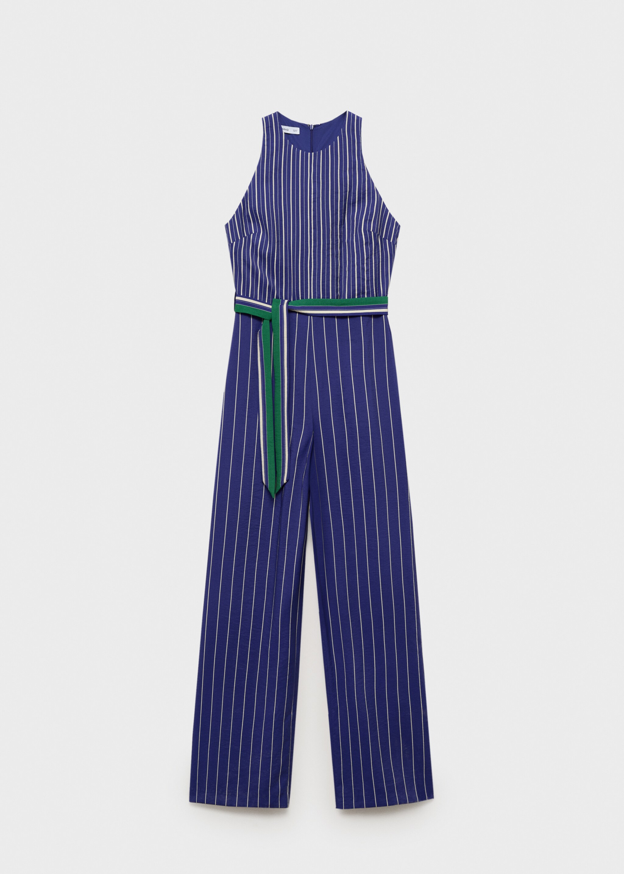 Striped jumpsuit with belt - Article without model, Blue. Ref: 87047194-00.