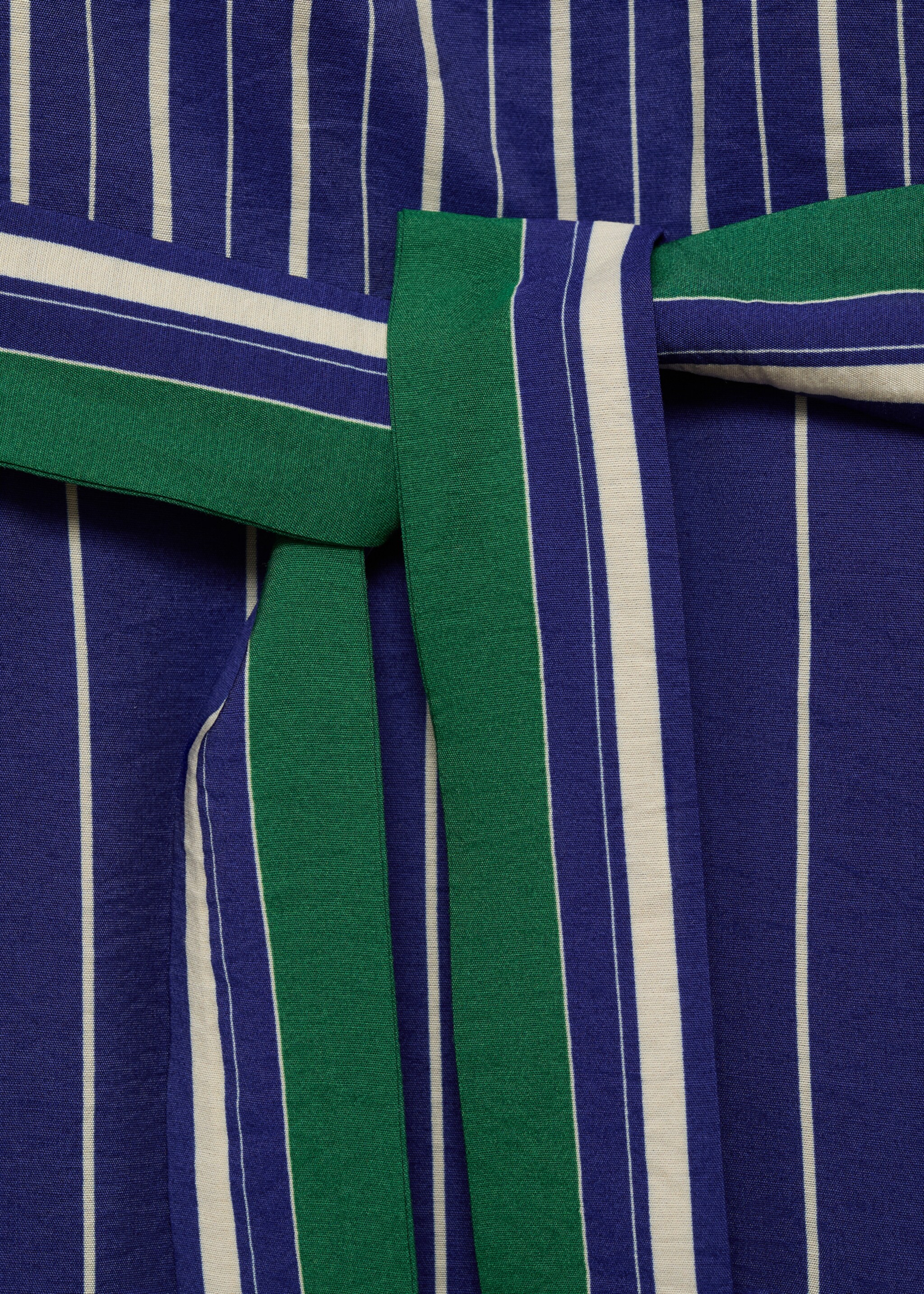 Striped jumpsuit with belt - Details of the article 8, Blue. Ref: 87047194-00.