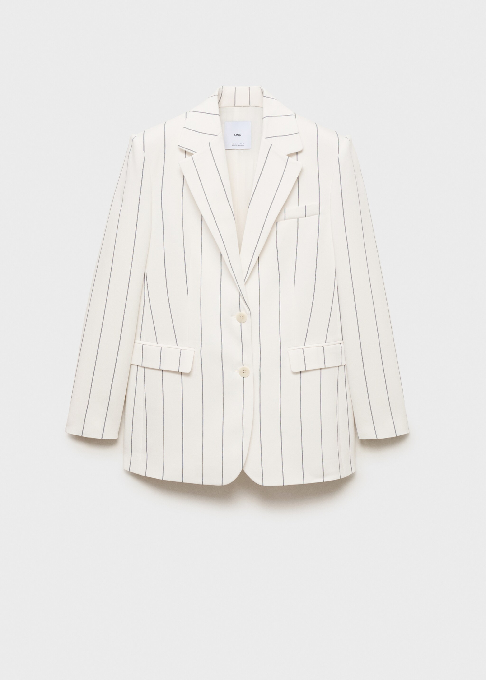 Pinstripe suit jacket - Article without model, White. Ref: 87047195-00.