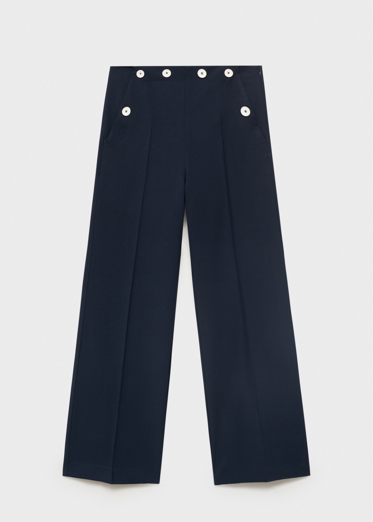 Straight-fit trousers with contrasting buttons - Article without model