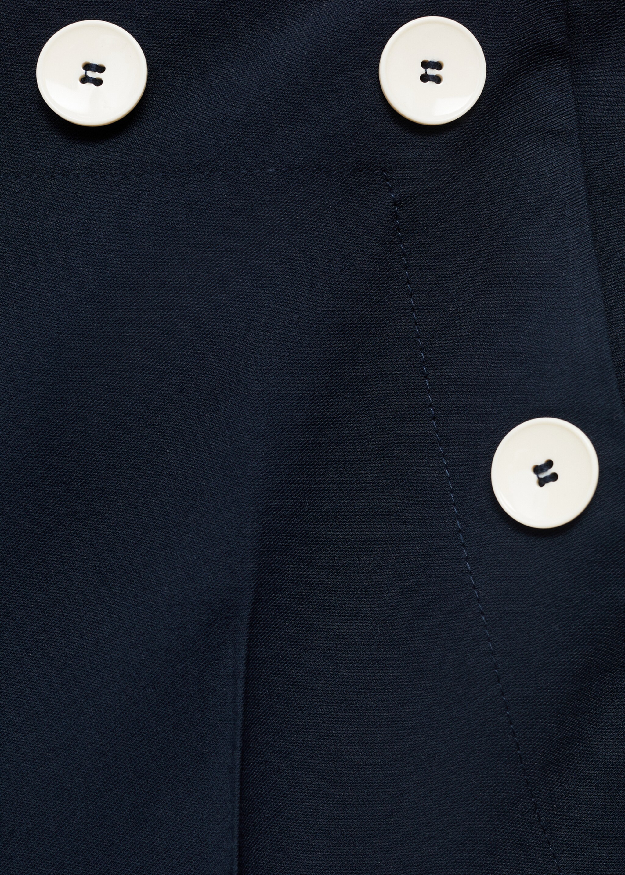 Straight-fit trousers with contrasting buttons - Details of the article 8, Navy. Ref: 87047196-00.