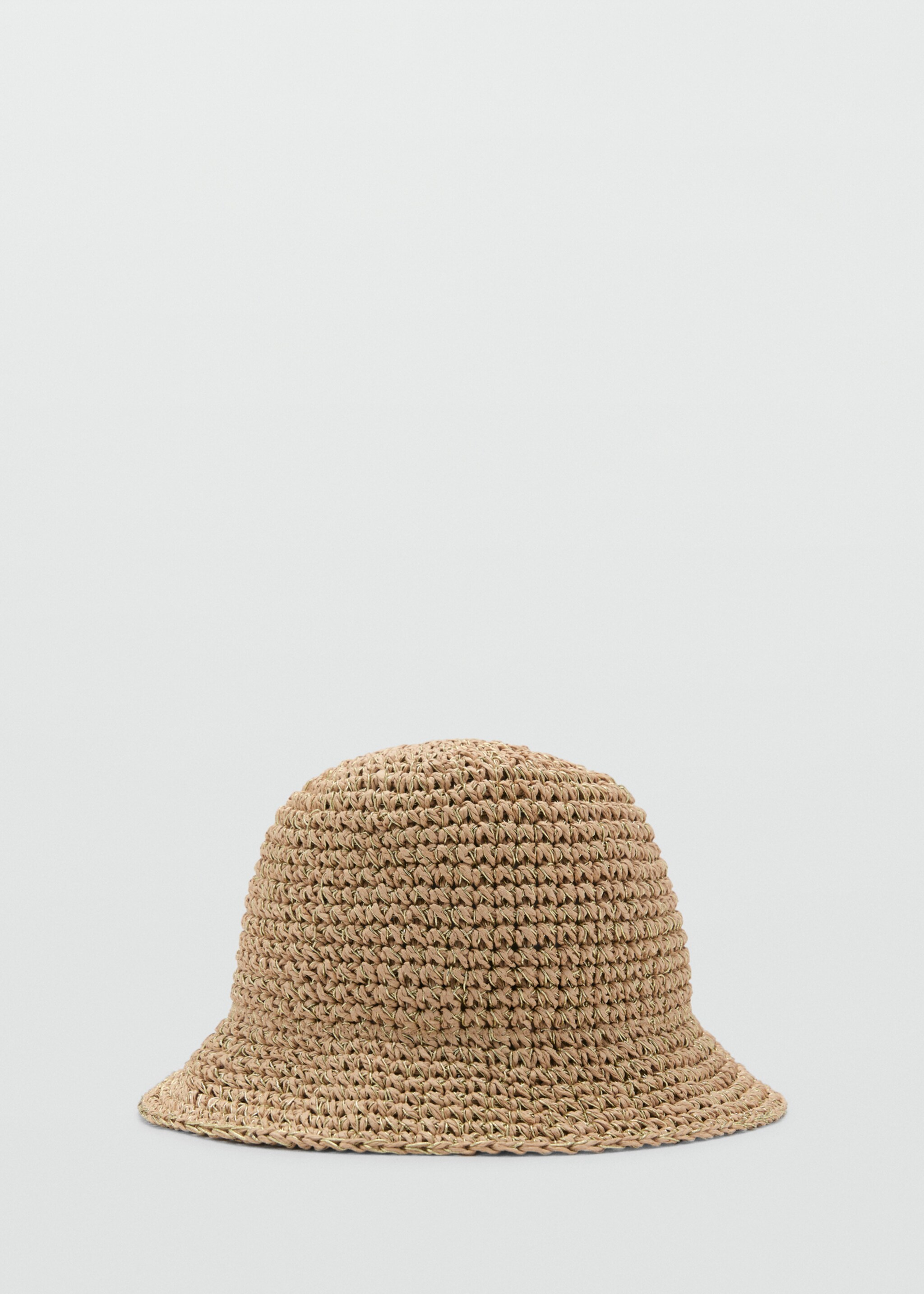 Lurex straw bucket hat - Article without model, Beige. Ref: 87047671-00.