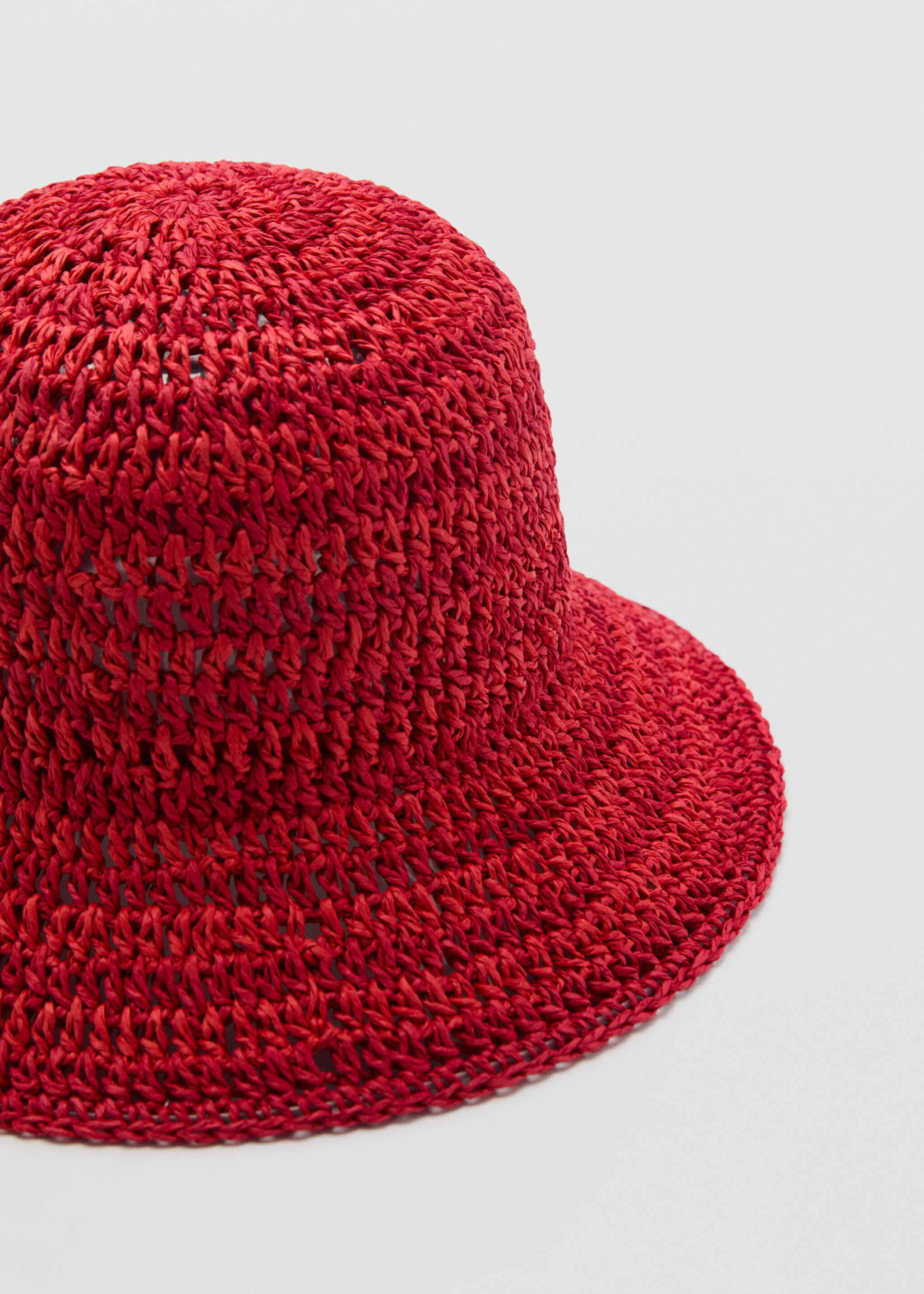 Bucket Hat aus Naturfaser - Mittlere Ansicht, Rot. Ref: 87047672-00.