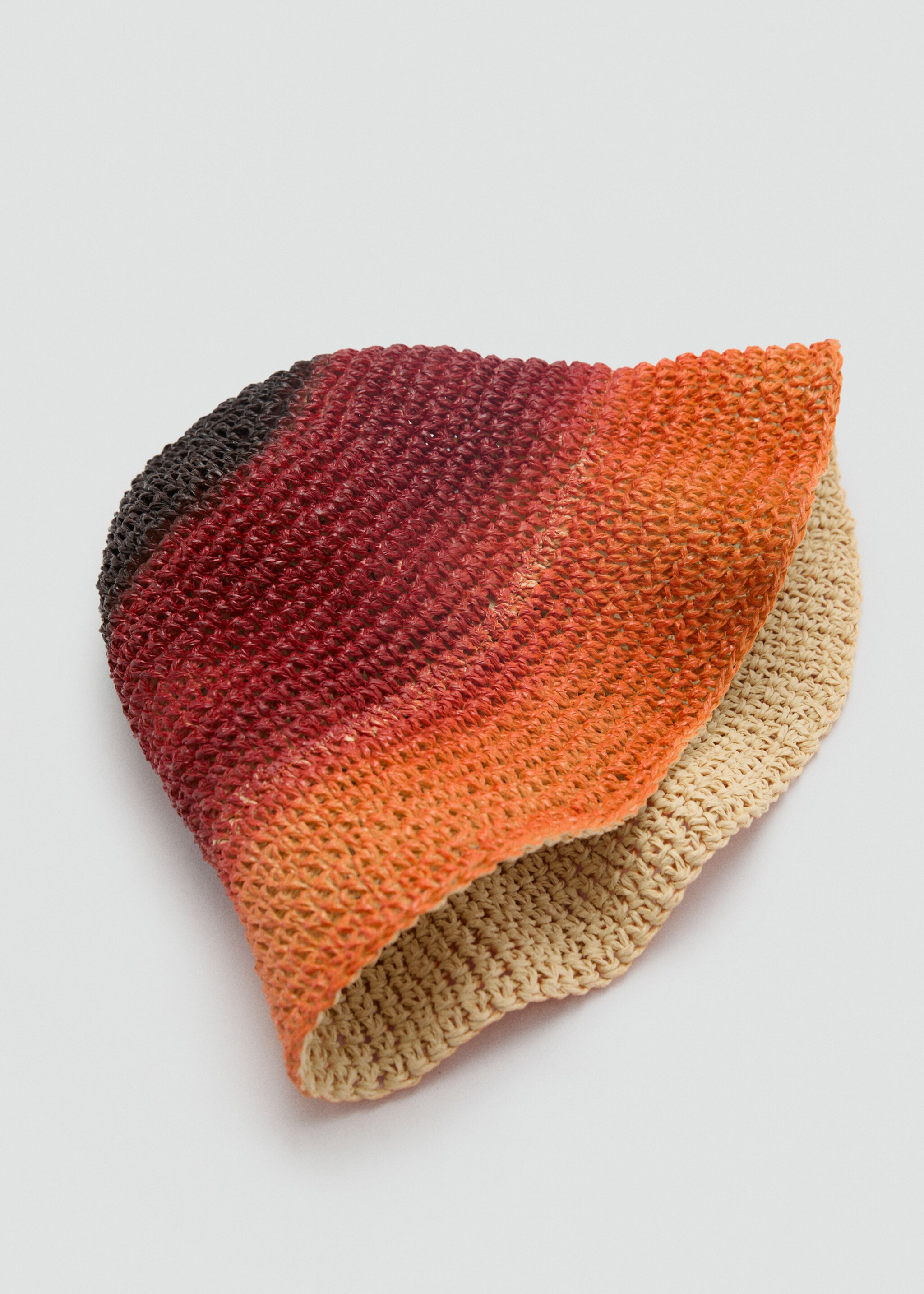 Natural fibre gradient hat - Details of the article 1, Orange. Ref: 87047673-00.