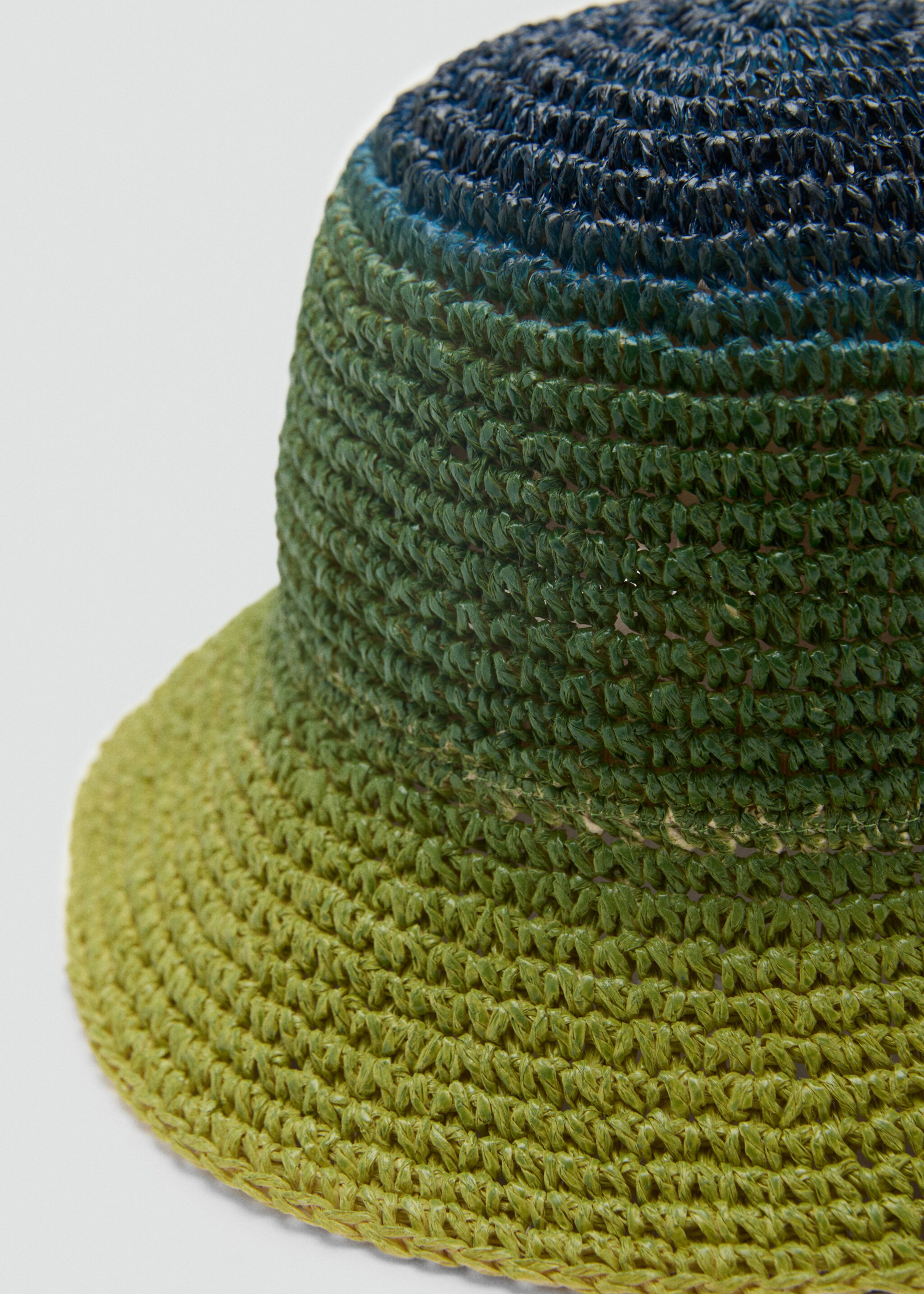 Natural fibre gradient hat - Medium plane, Green. Ref: 87047673-00.