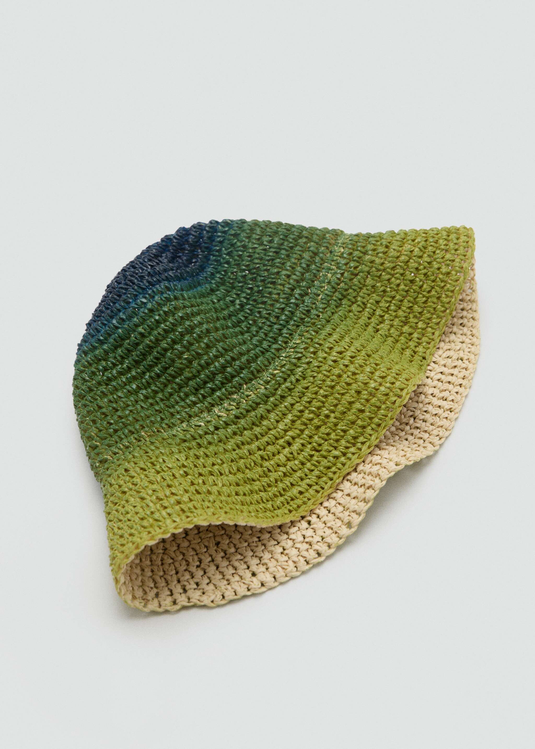 Natural fibre gradient hat - Details of the article 1, Green. Ref: 87047673-00.