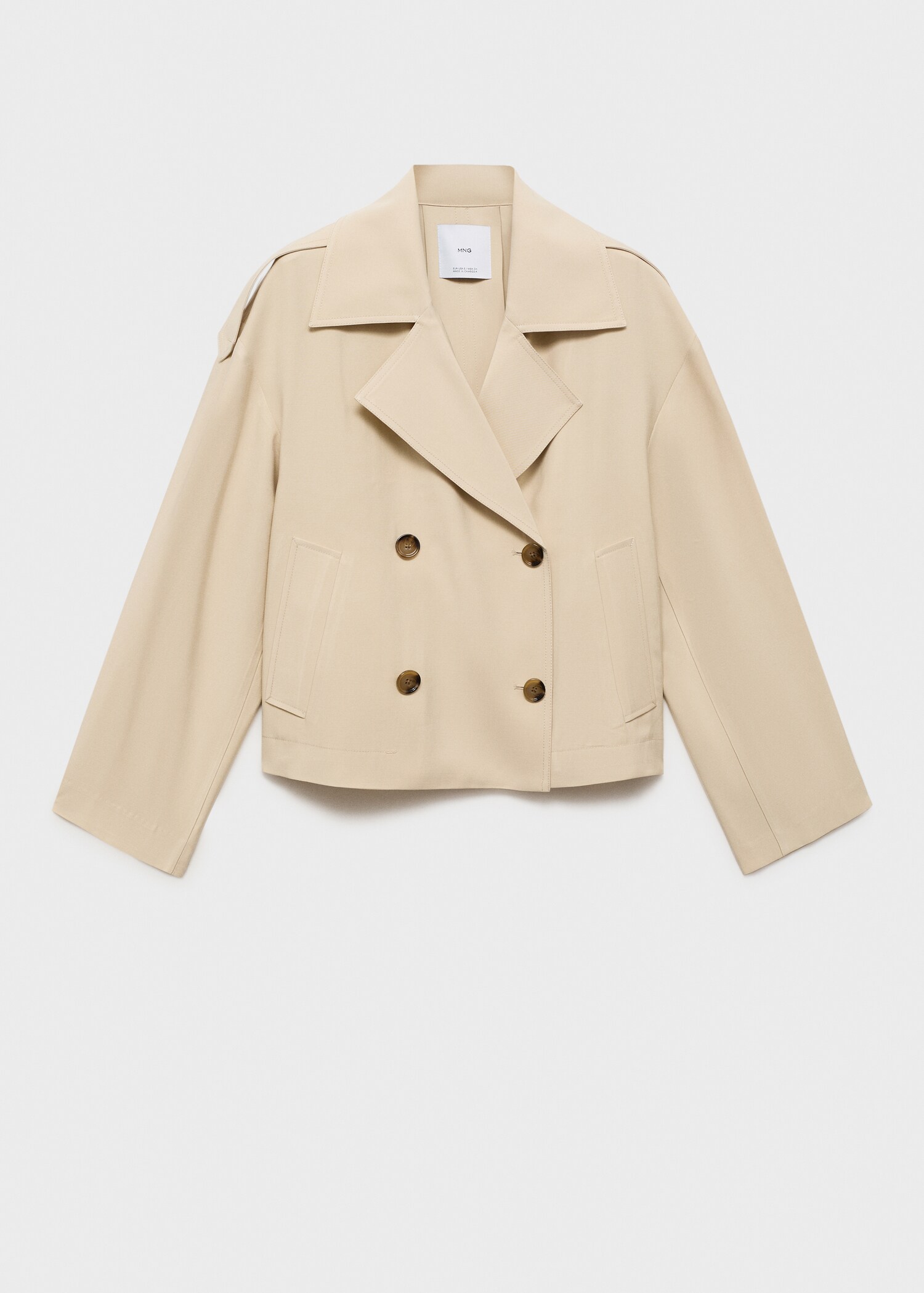 Double-breasted cropped trench coat - Article without model