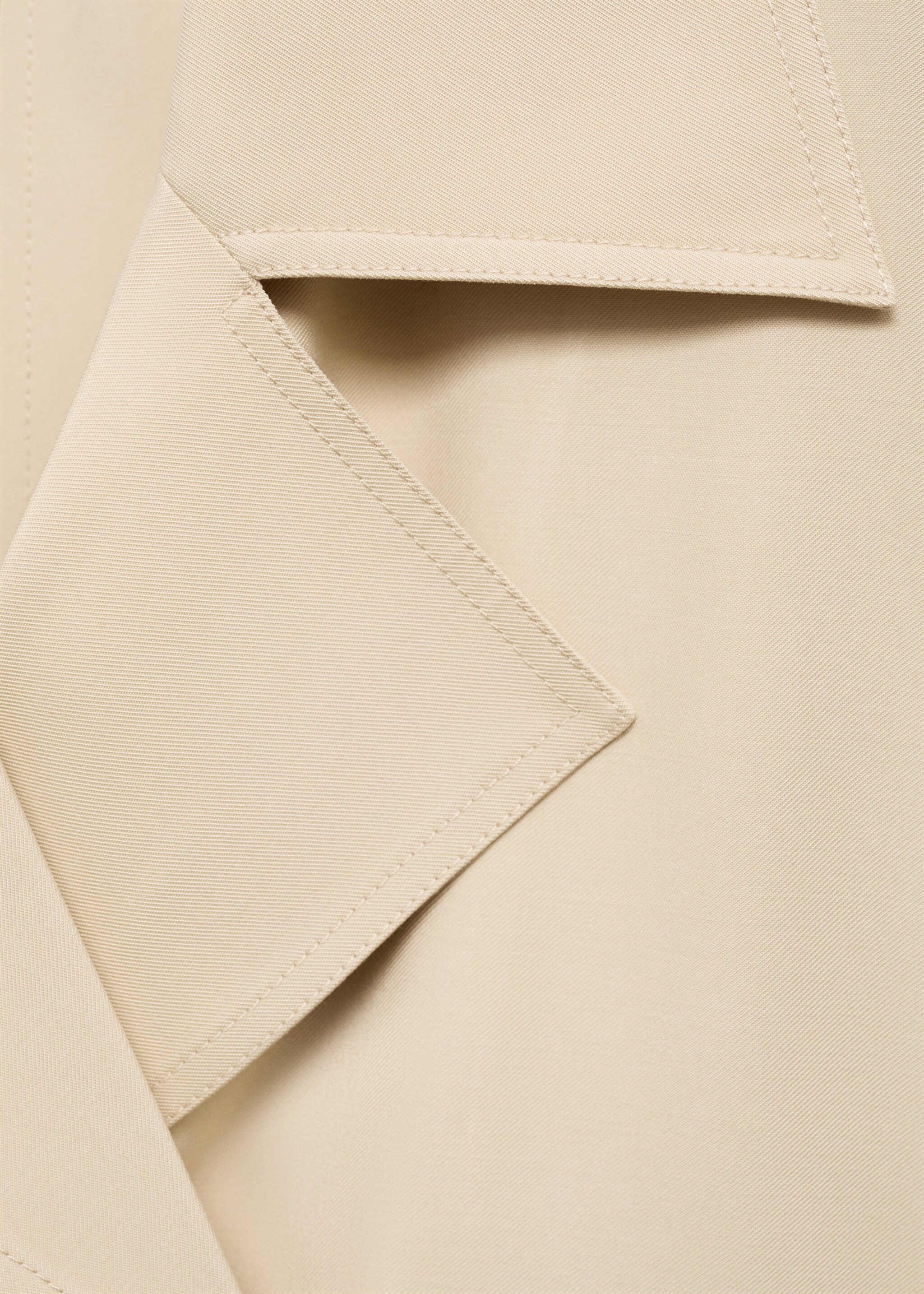 Double-breasted cropped trench coat - Details of the article 8, Light/Pastel Grey. Ref: 87047680-00.