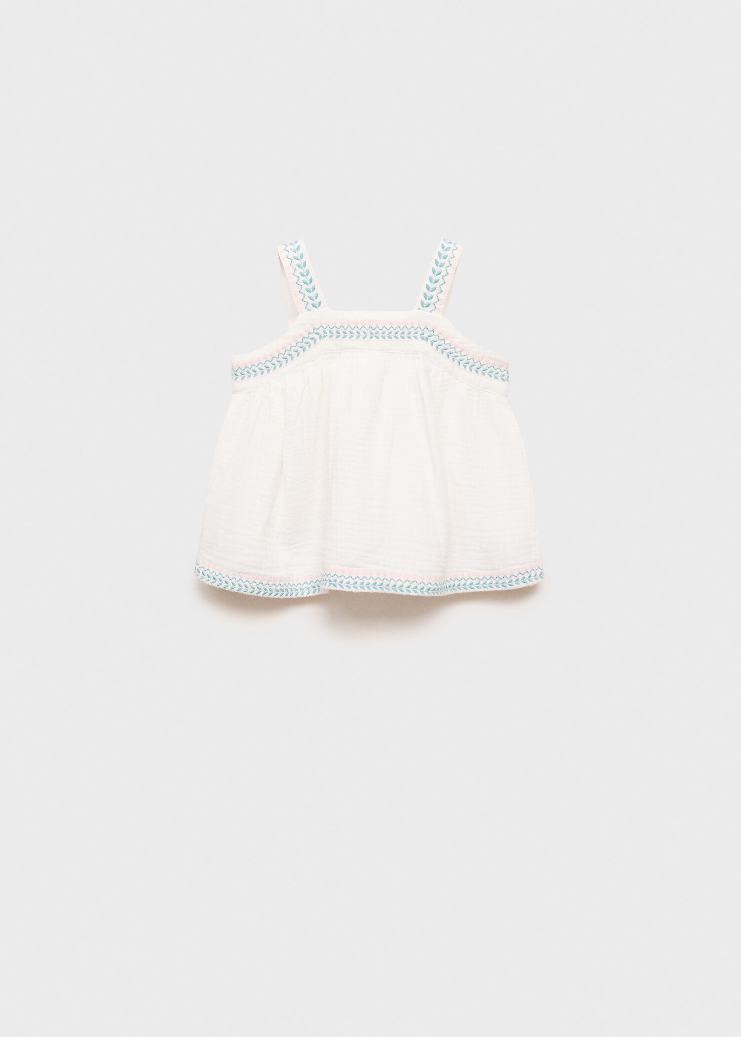 Bestickte Bluse aus Crinkle-Baumwoll-Gaze - Artikel ohne Model