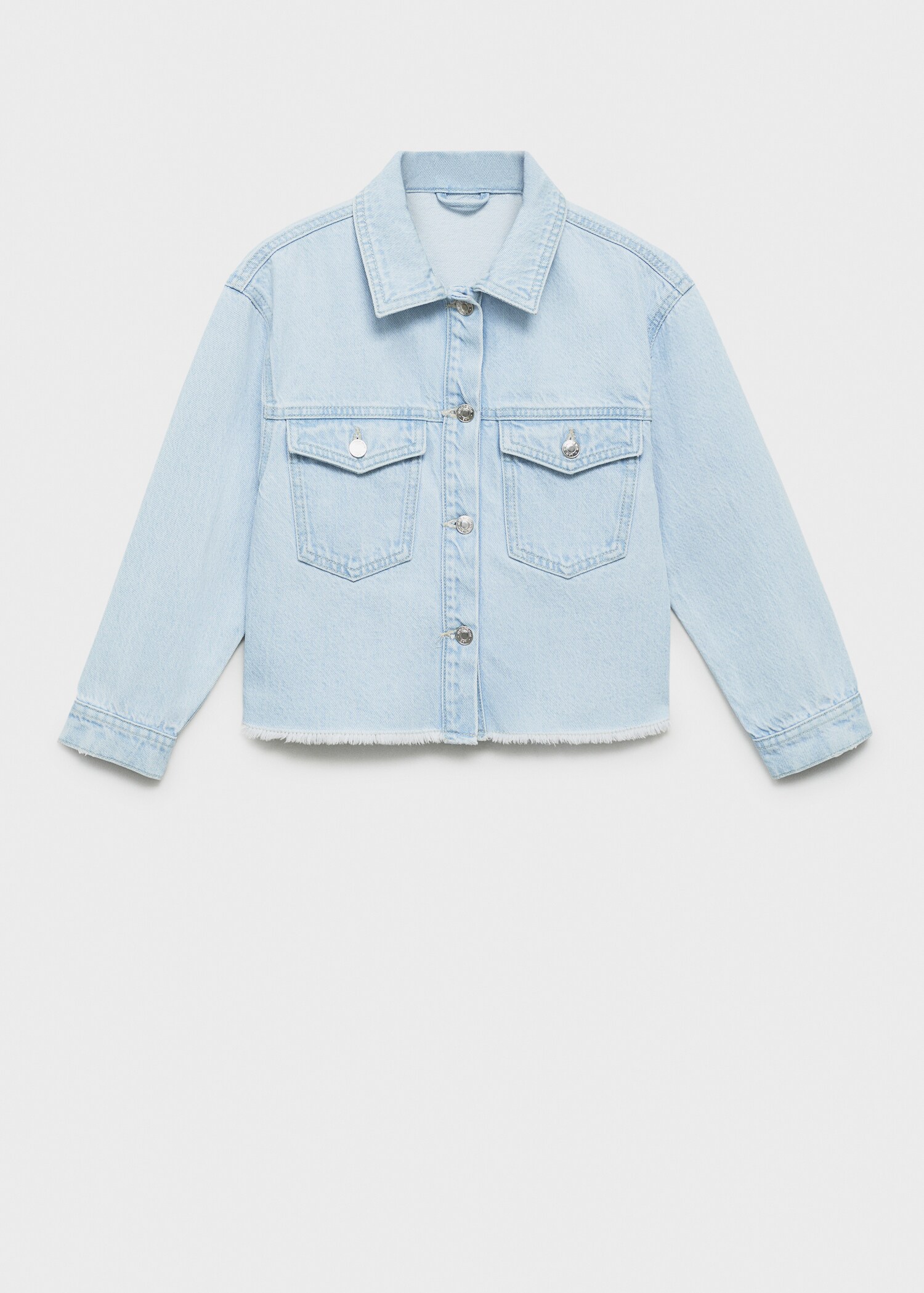 Denim jacket with frayed hem - Article without model