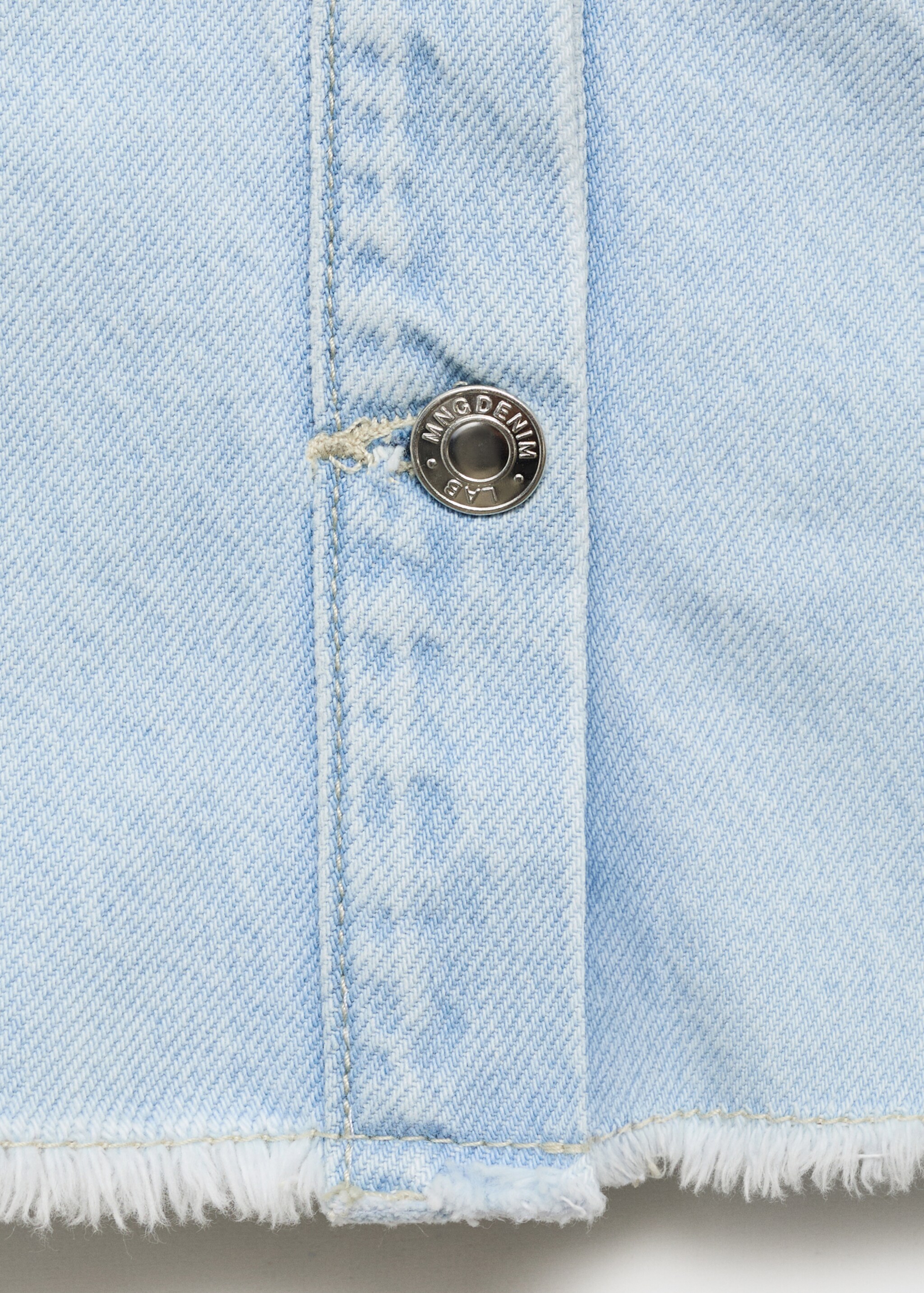 Denim jacket with frayed hem - Details of the article 0, Light Blue. Ref: 87047701-00.