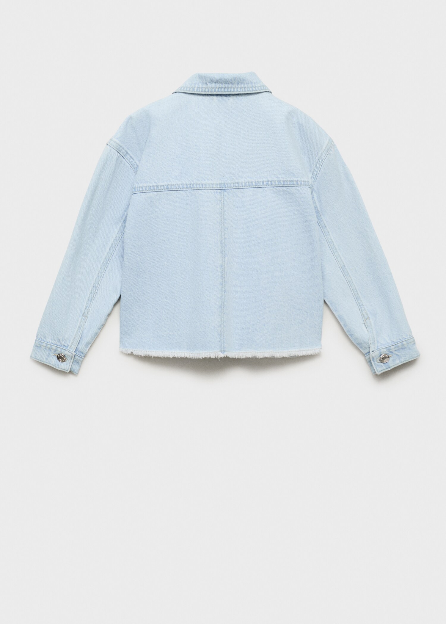 Denim jacket with frayed hem - Reverse of the article
