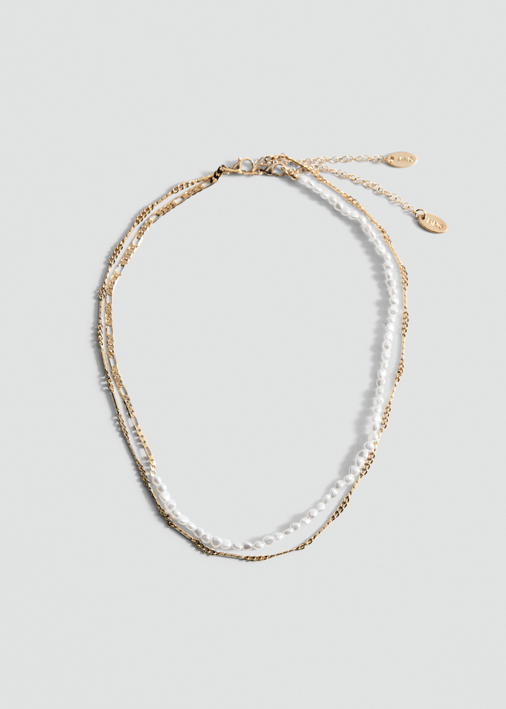 Halsband dubbel kedja pärlor - Artikel utan modell, Guld. Ref: 87047703-00.