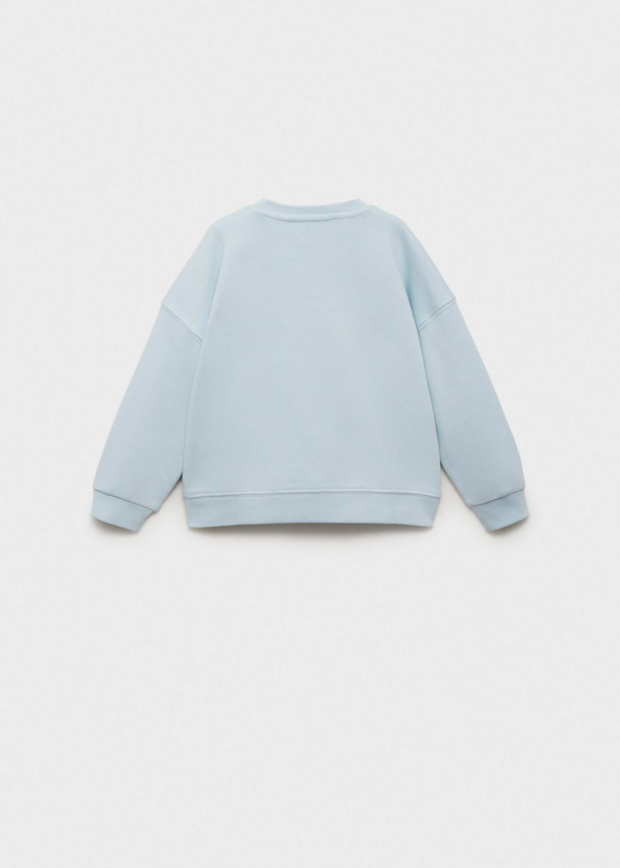 Sweat-shirt coton à poche - Verso de l’article, Bleu ciel. Ref: 87047705-00.