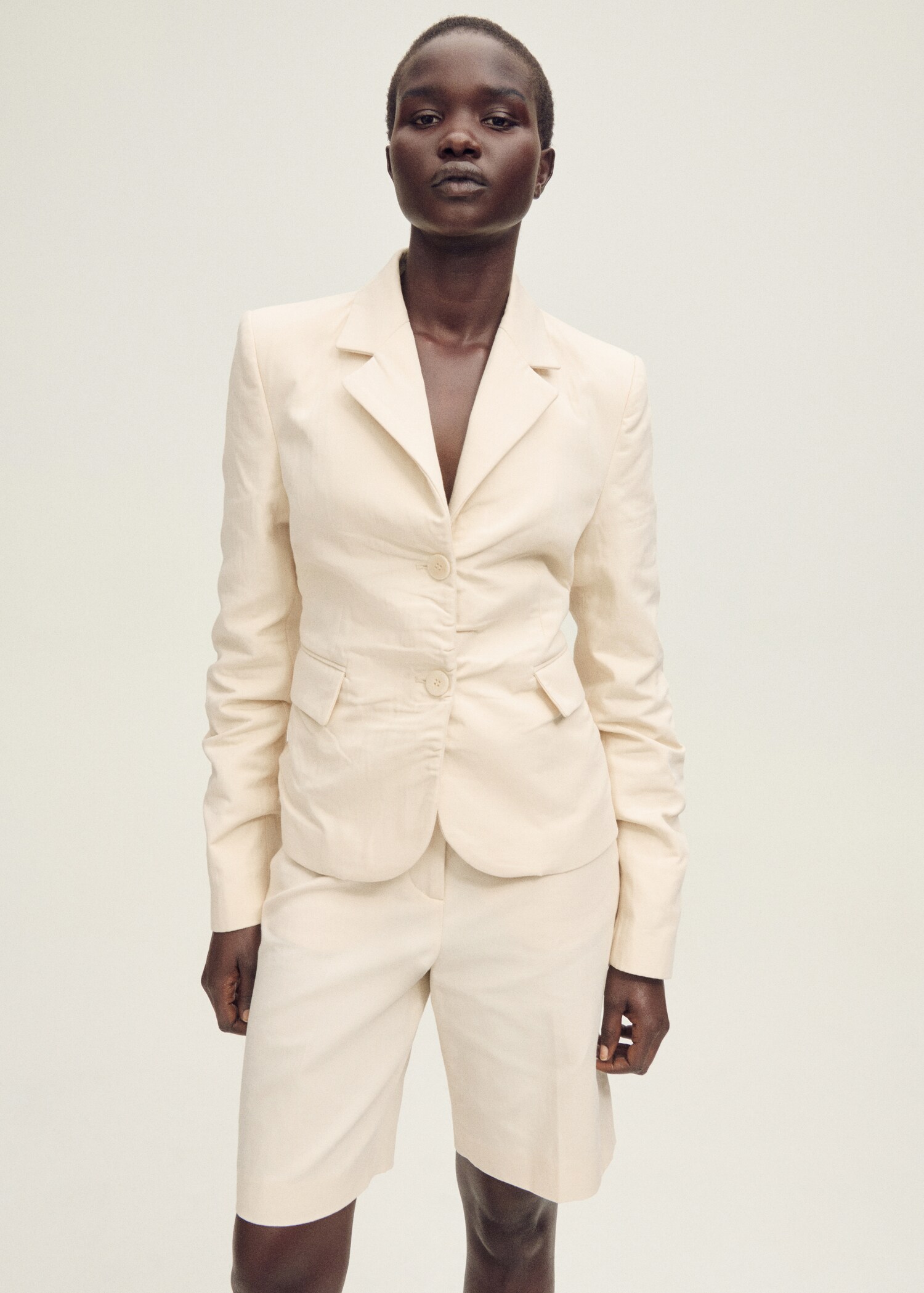 Linen-blend suit bermuda shorts - Details of the article 2