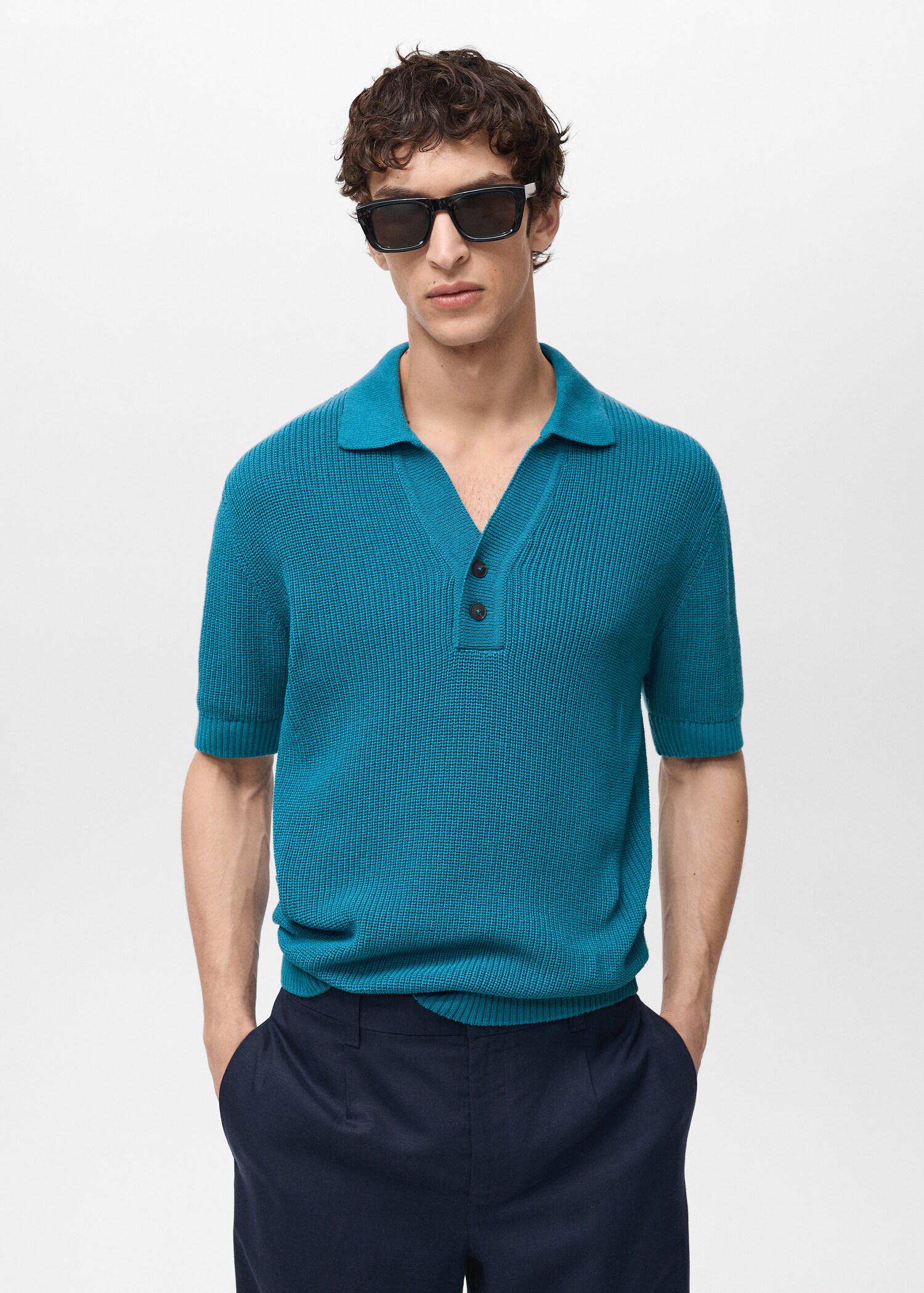 Pearl-knit polo shirt - Medium plane