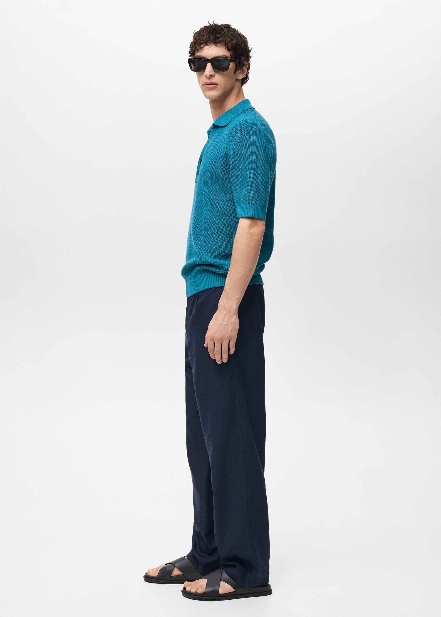 Pearl-knit polo shirt - Details of the article 2