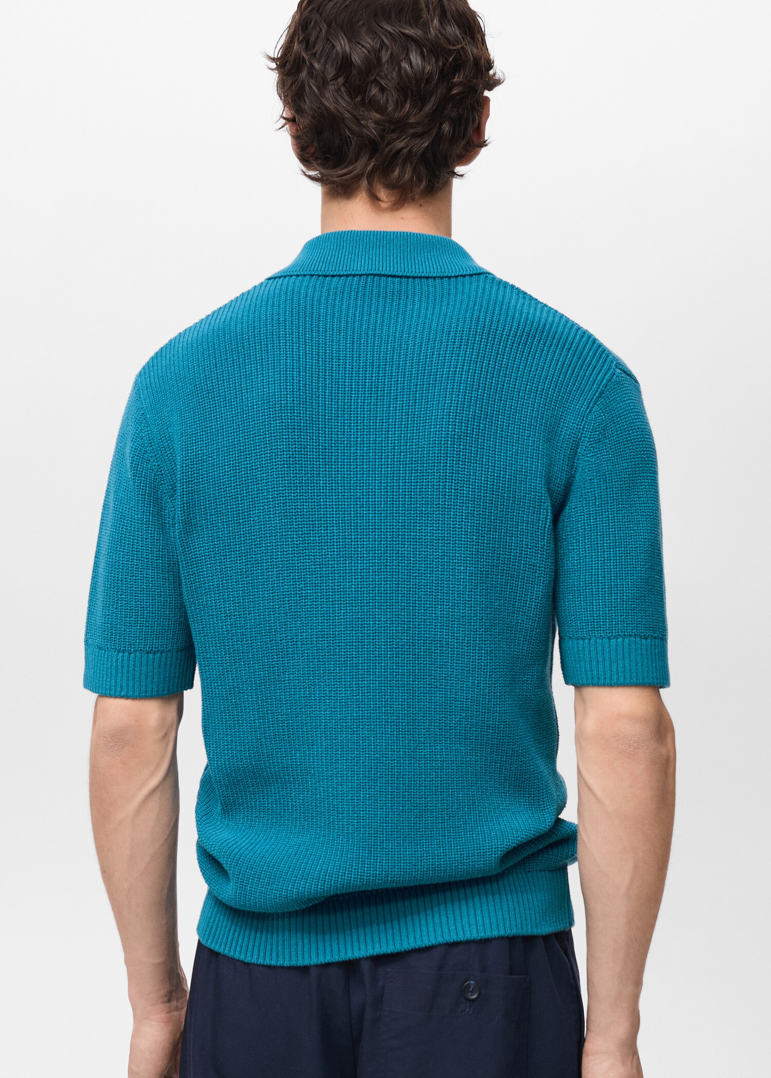 Pearl-knit polo shirt - Reverse of the article